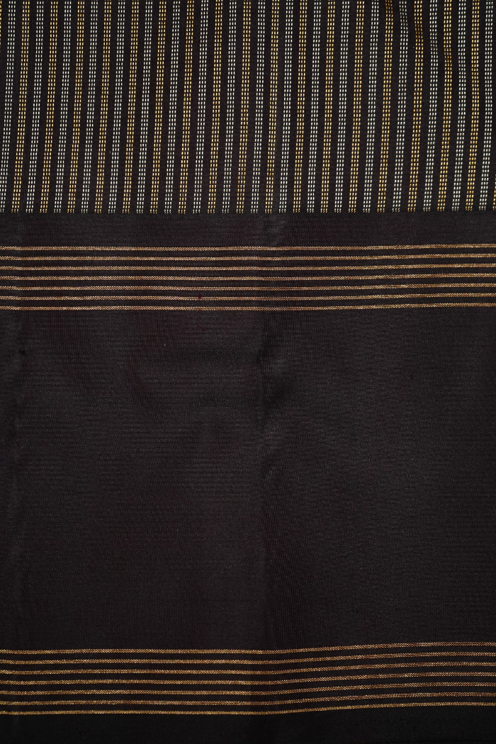 DARK CHOCOLATE PURE KANCHIVARAM SILK SAREE - Queens Jewel Emporium