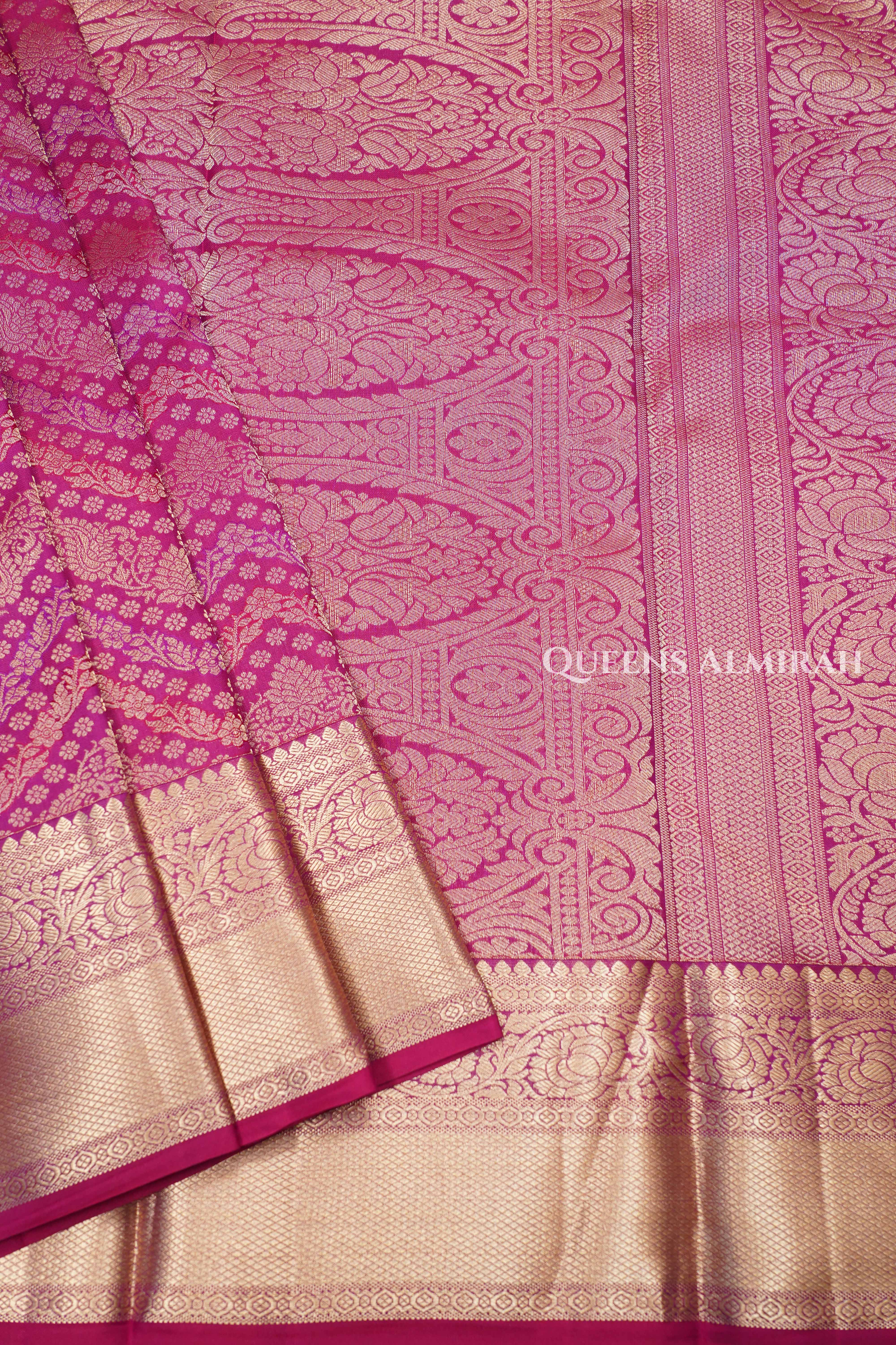 Dark Pink Pure Kanchivaram Silk Saree