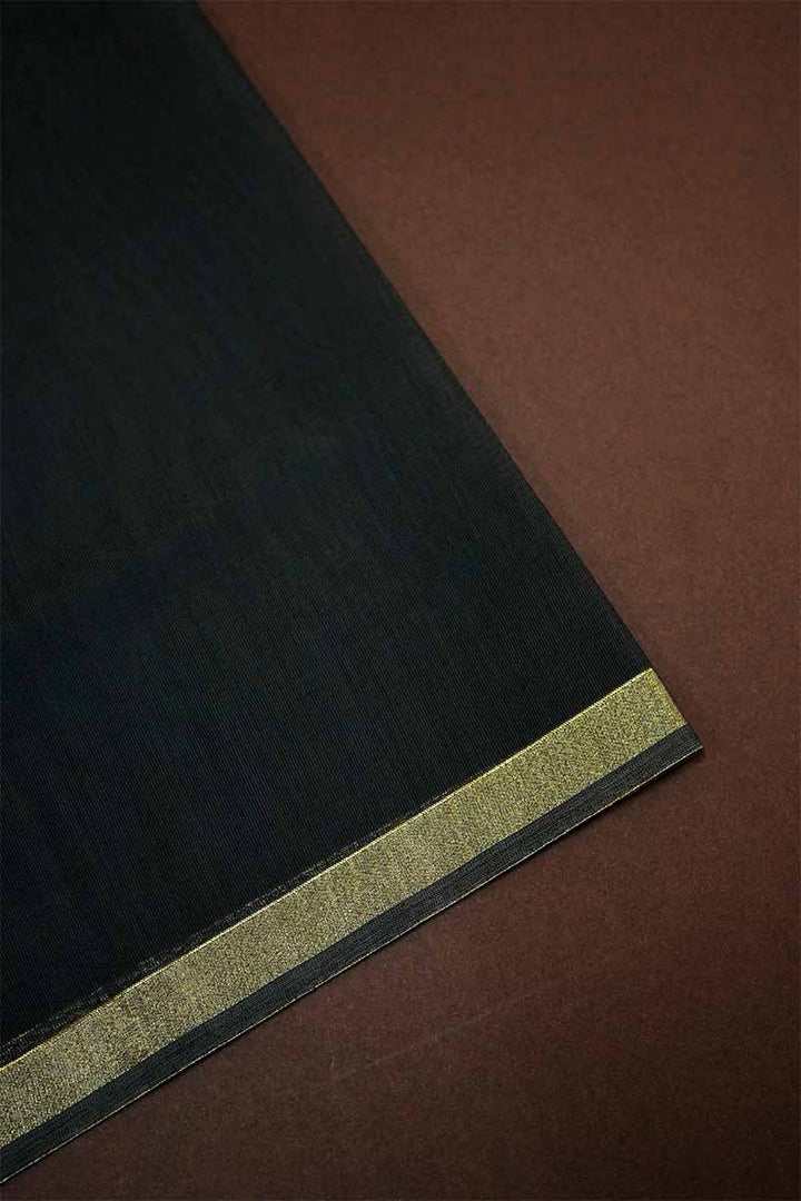 ELEPHANT GREY BROCADE SILK COTTON SAREE - Queens Jewel Emporium