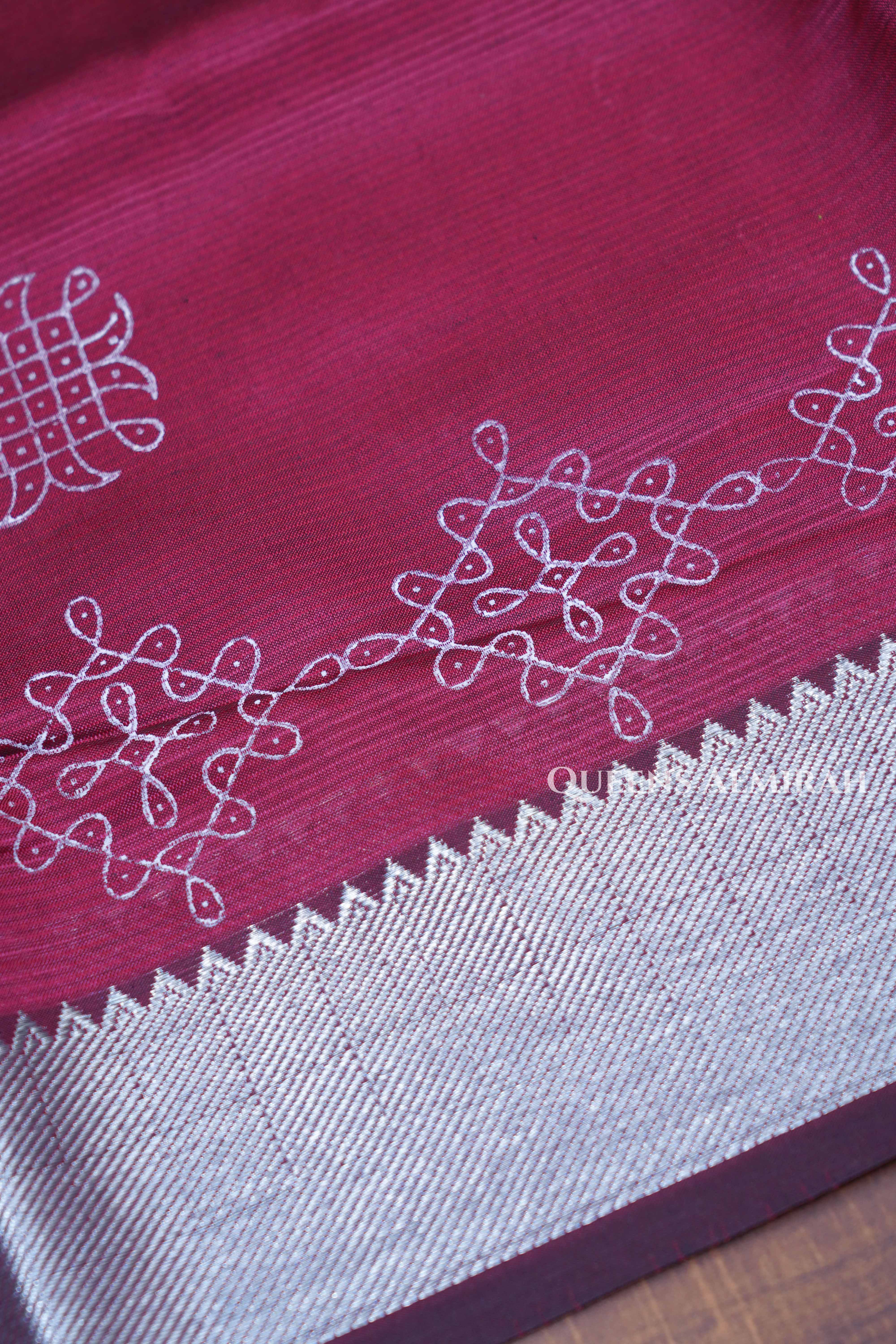 Light Burgundy Mangalgiri Saree