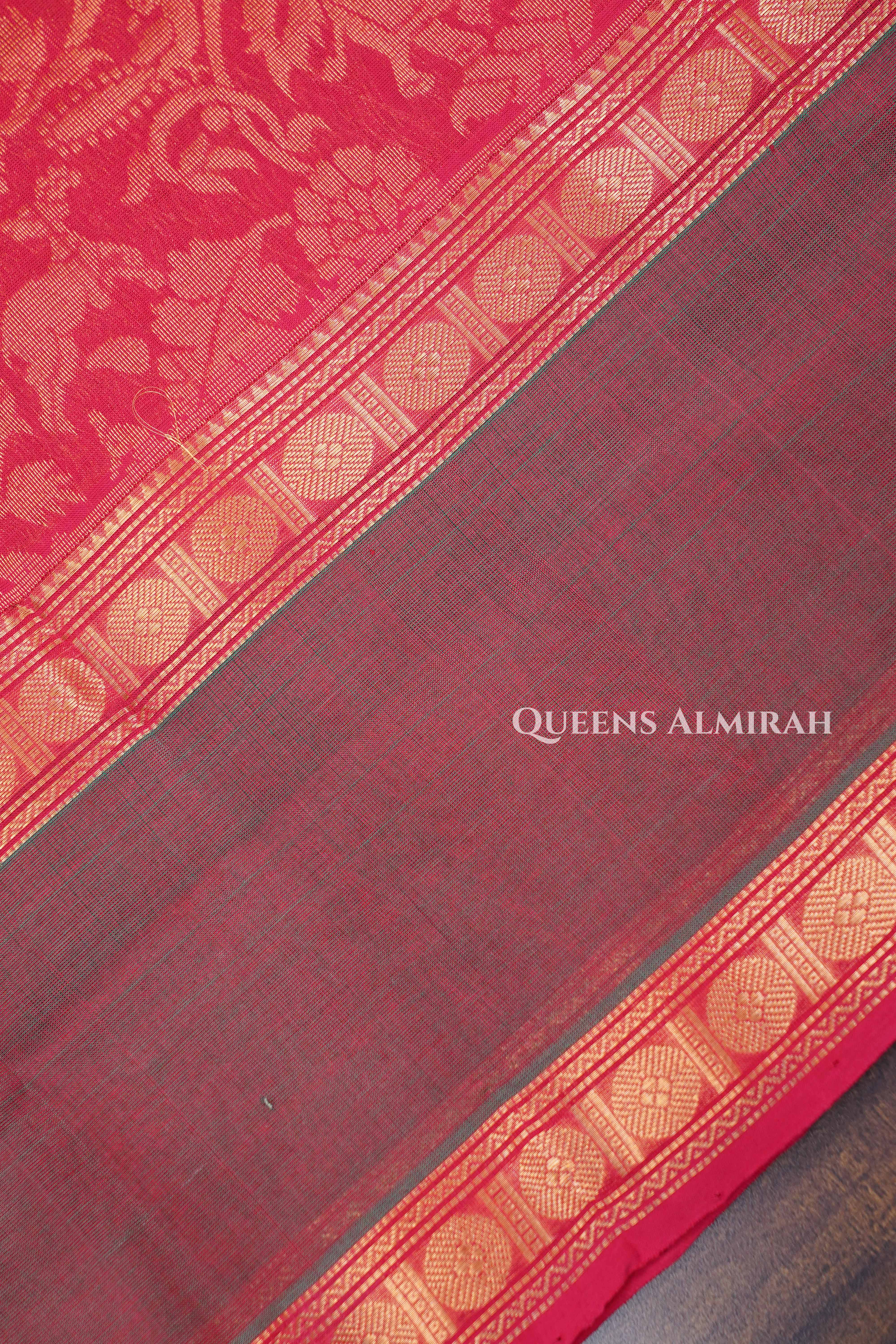 Red Vanasingaram Pure Kanchi Silk Cotton Saree
