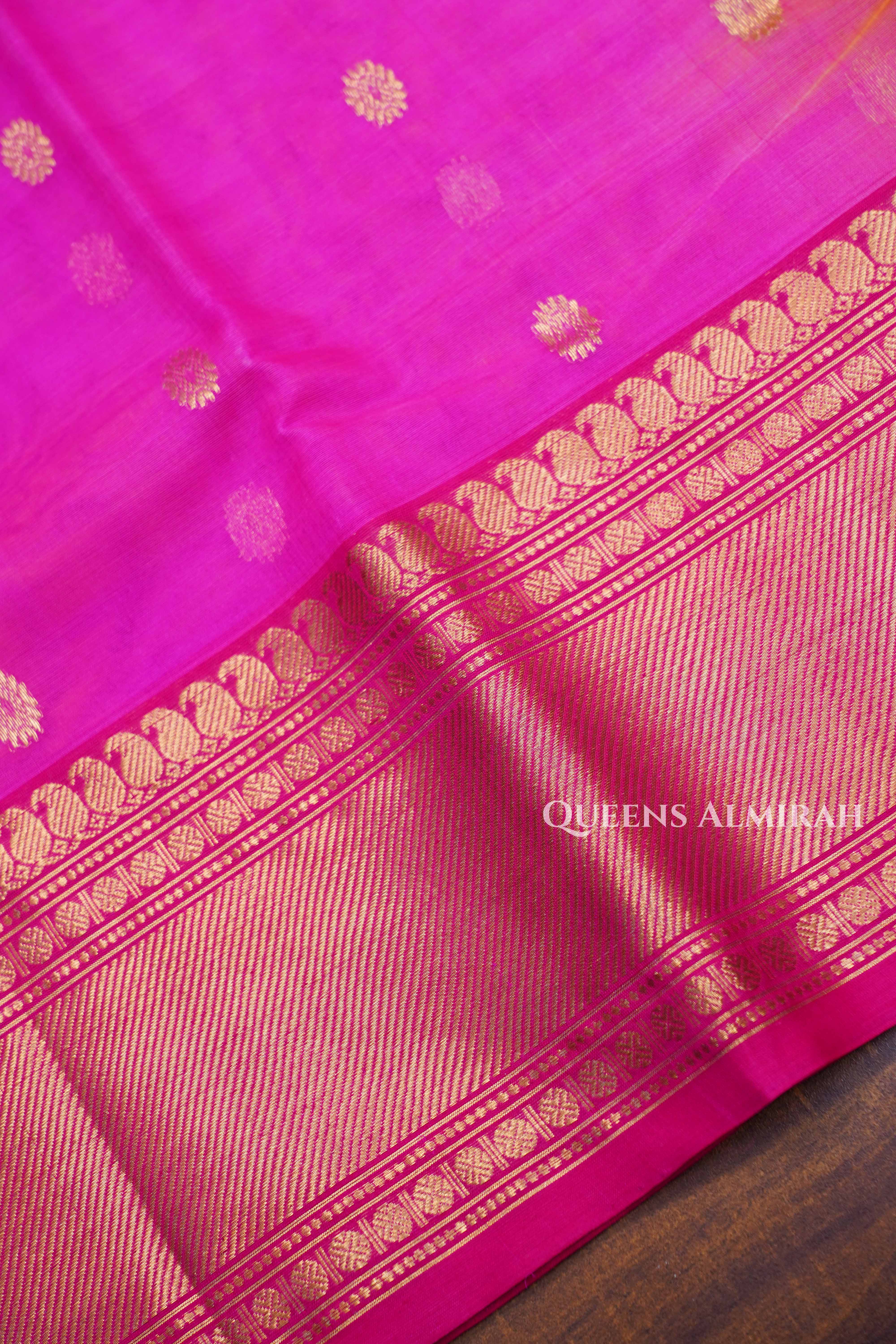 Multi Color Chanderi Katan Silk Handloom Saree
