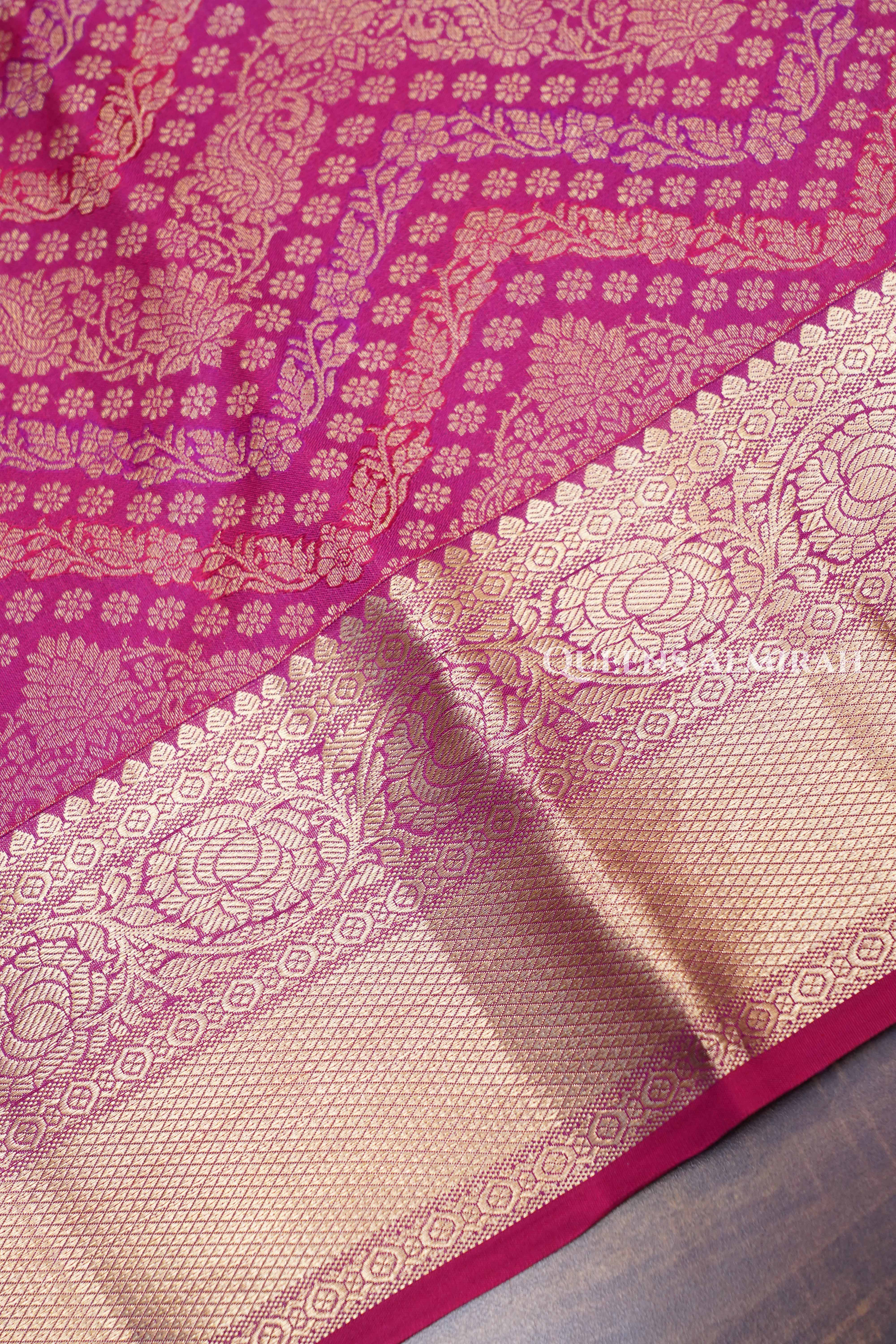 Dark Pink Pure Kanchivaram Silk Saree