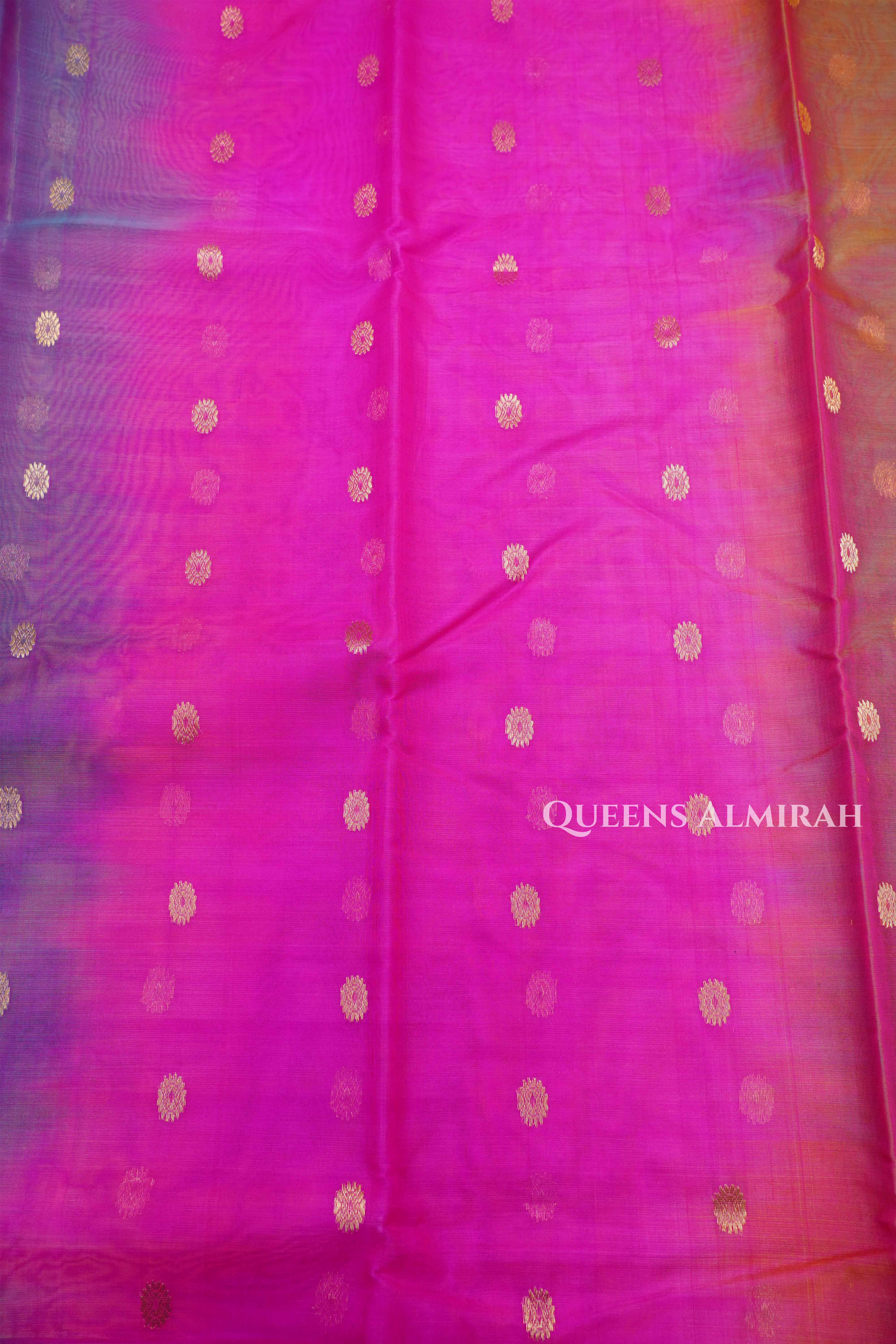 Multi Color Chanderi Katan Silk Handloom Saree