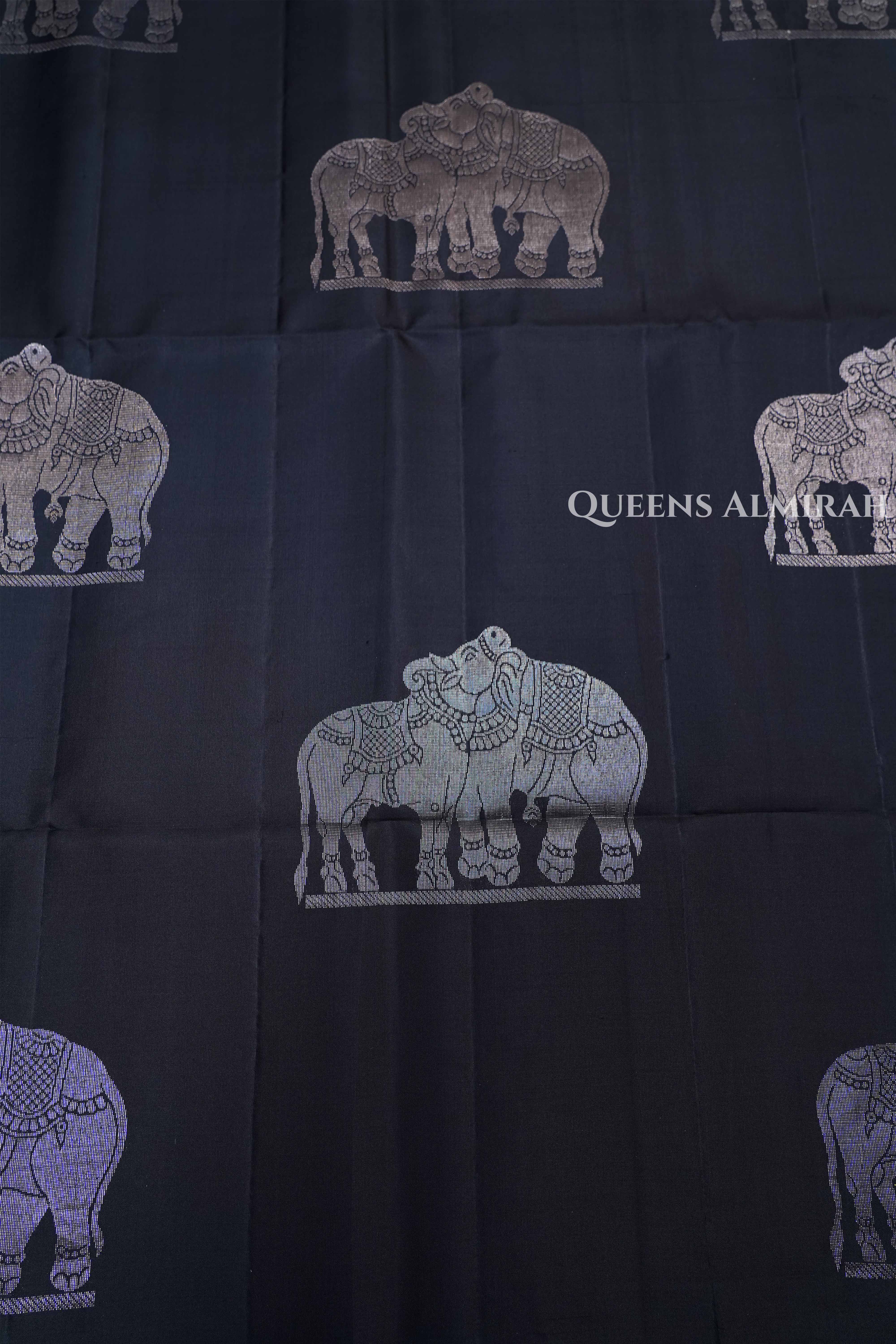 Black Pure Soft Silk Saree