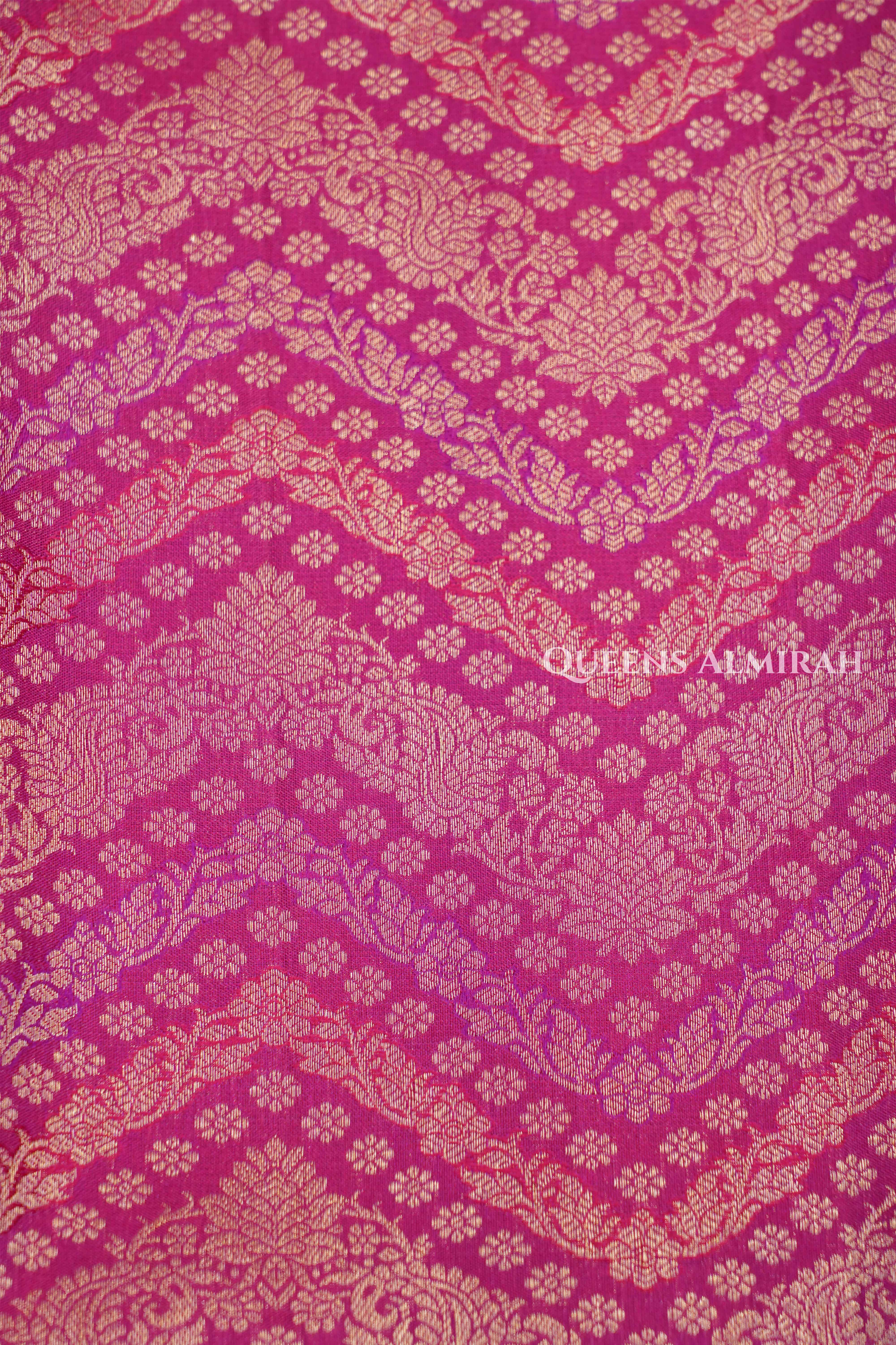 Dark Pink Pure Kanchivaram Silk Saree