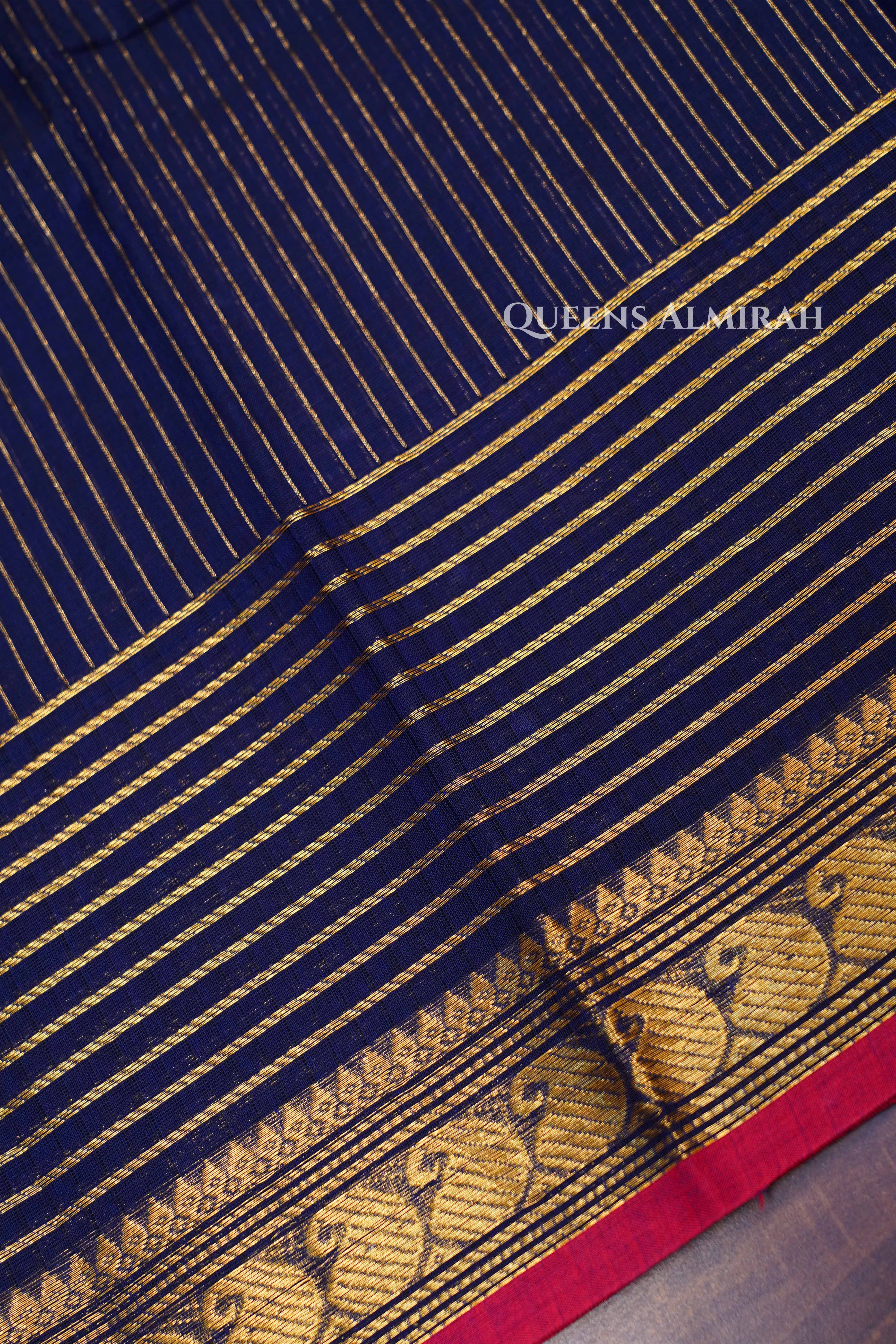 Navy Blue Kanchi Cotton Saree