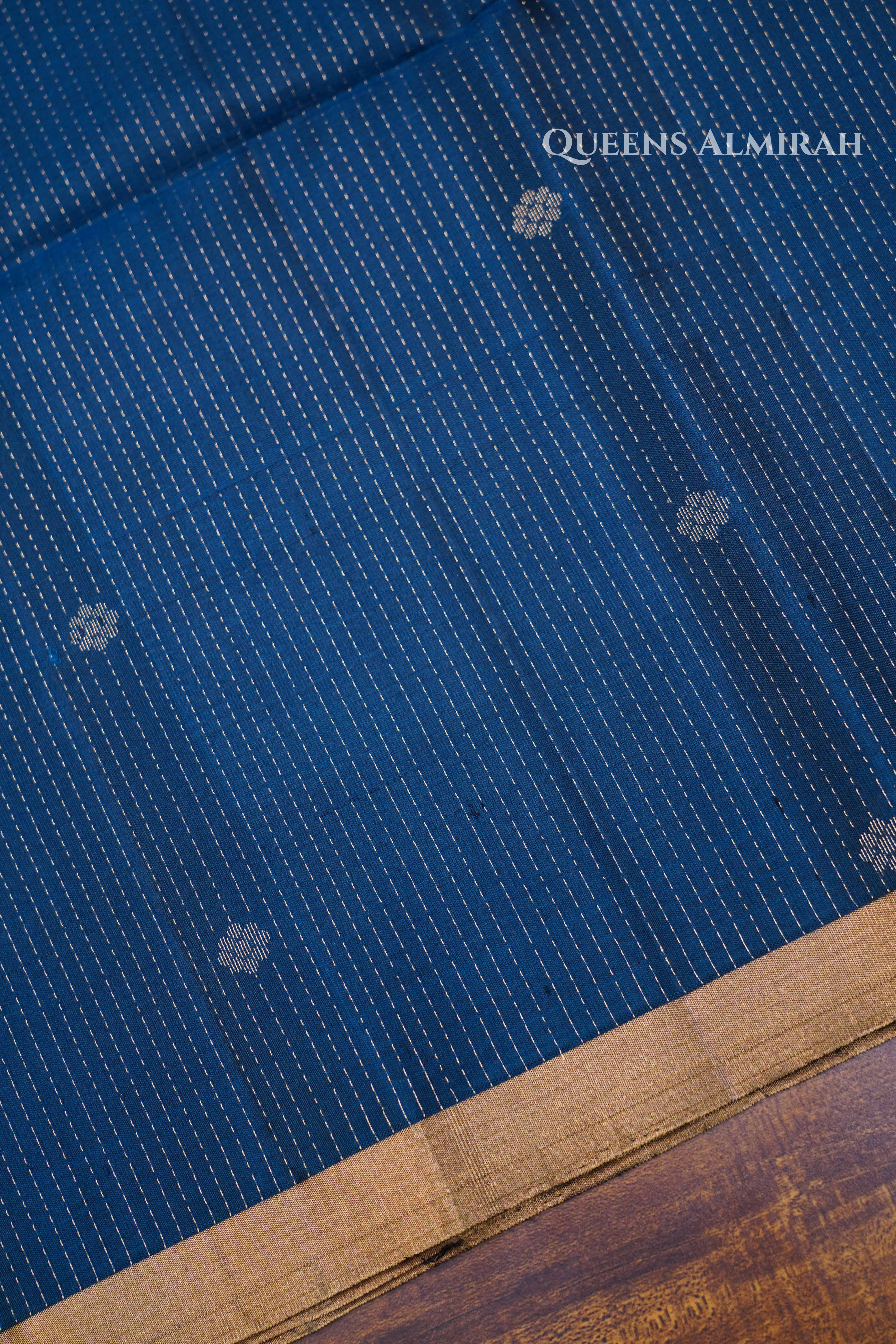 Steel Blue Vairaoosi Pure Soft Silk Saree