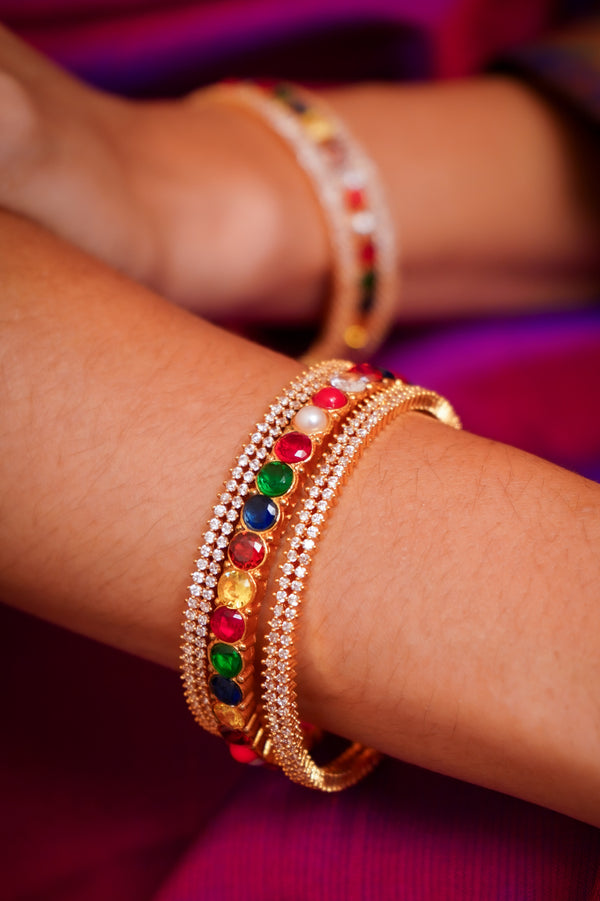 SAROJADEVI SET BANGLES (3 NOS) - Queens Jewel Emporium