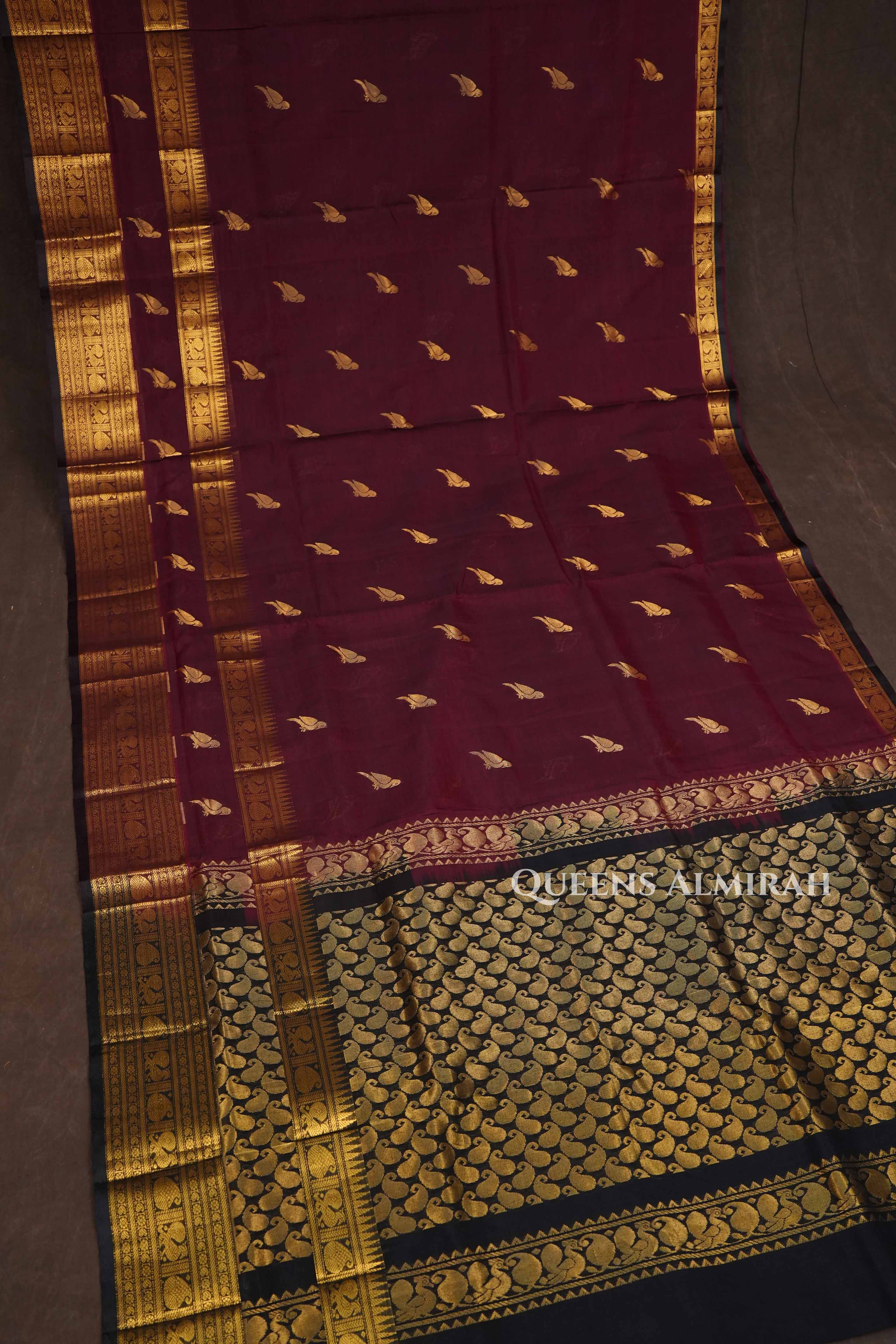Araku Maroon Pure Silk Cotton Saree
