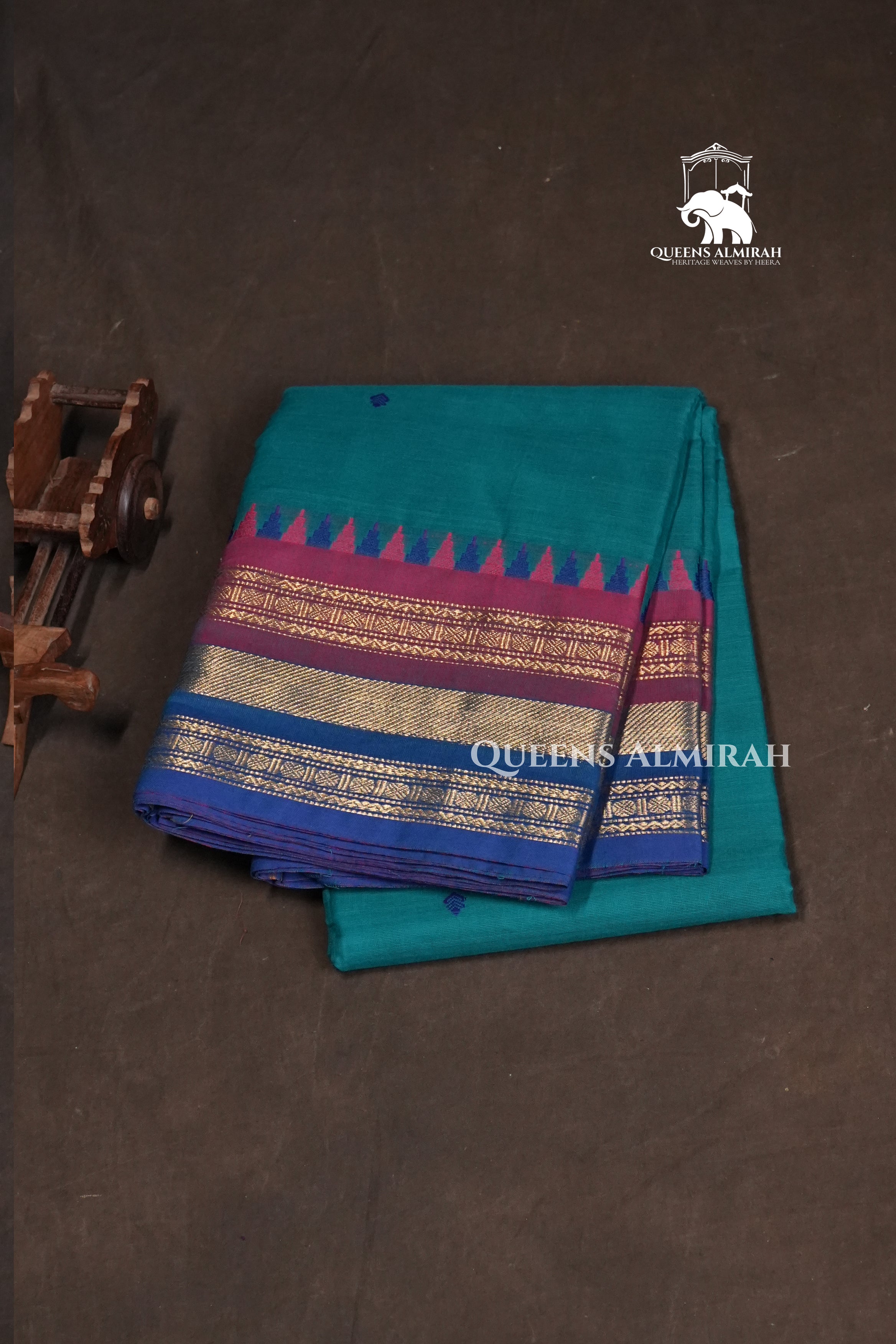 Sea Blue Kanchi Cotton Saree