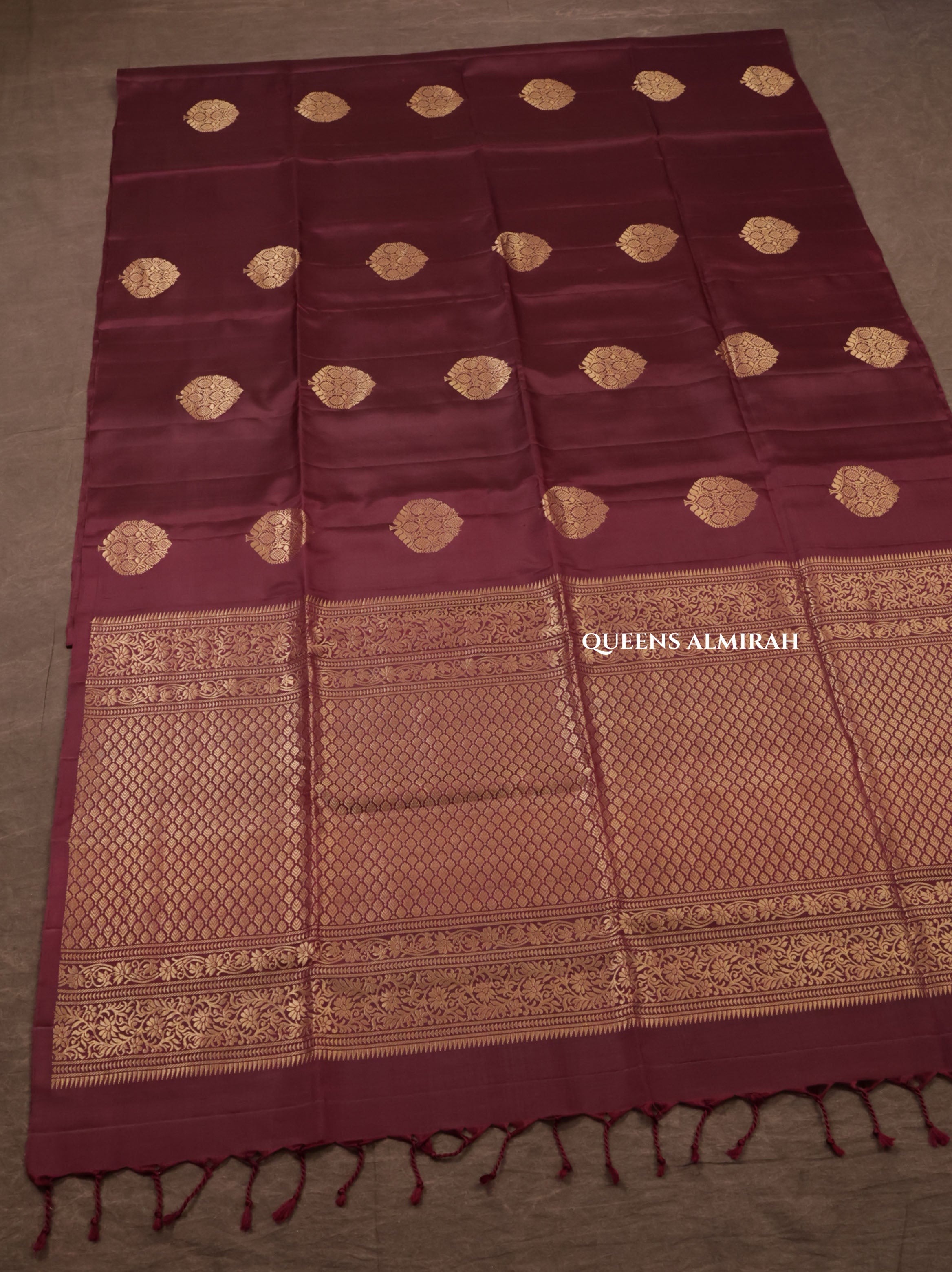 Araku Maroon Pure Soft Silk Saree