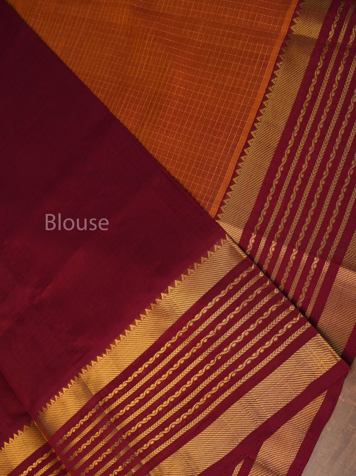 Orange With Maroon Varisapet Border Pure Silk Cotton Saree