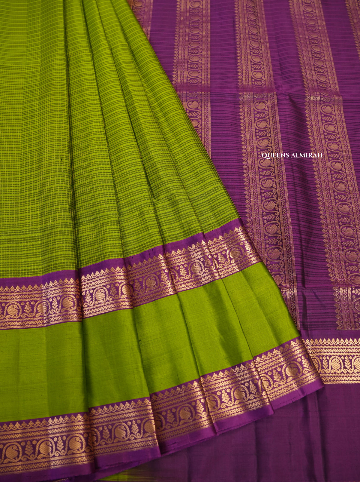 Parrot Green Payadi  Pure Soft Silk Saree