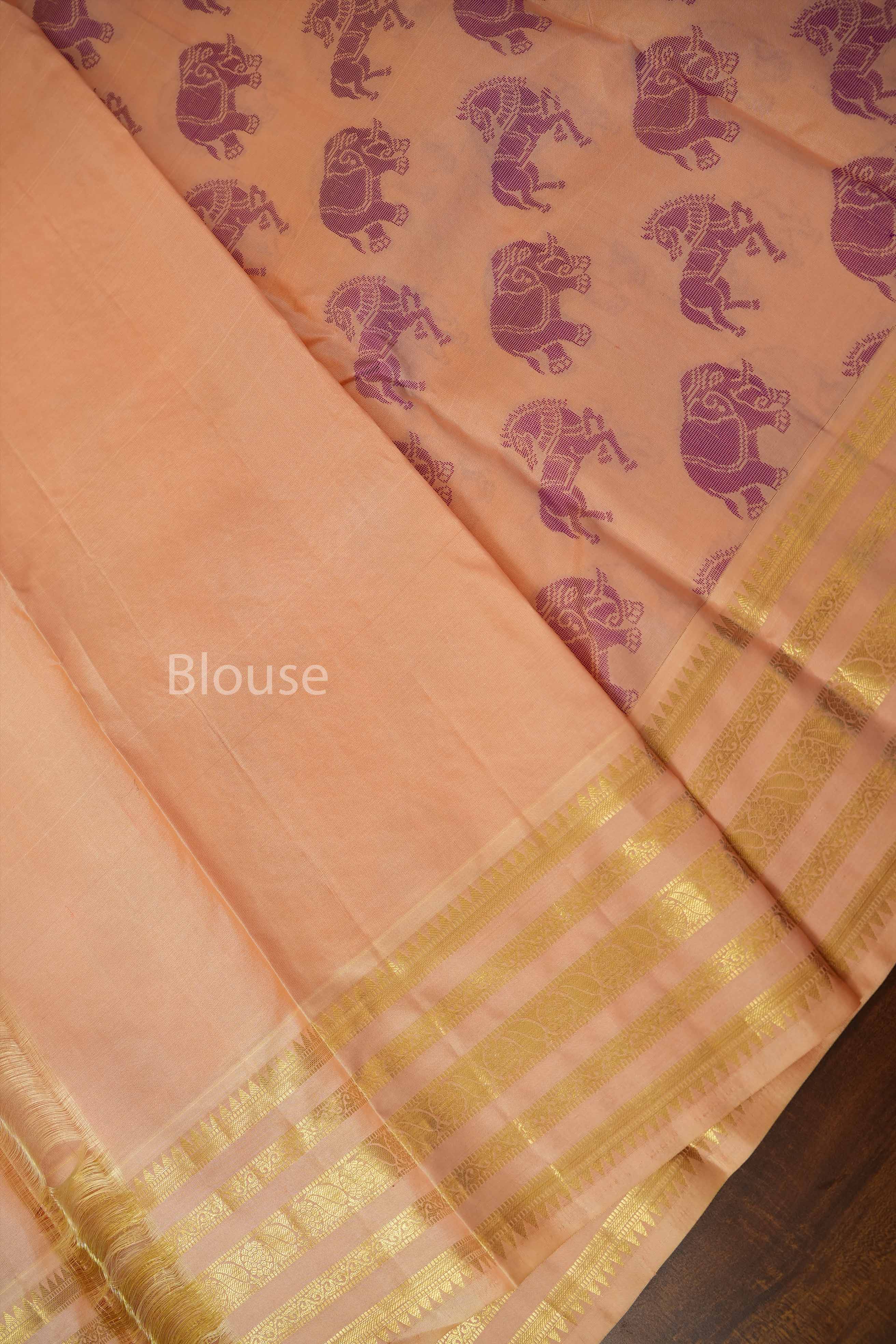 Pastel Pink Varisapet Border Pure Kanchivaram Silk Saree