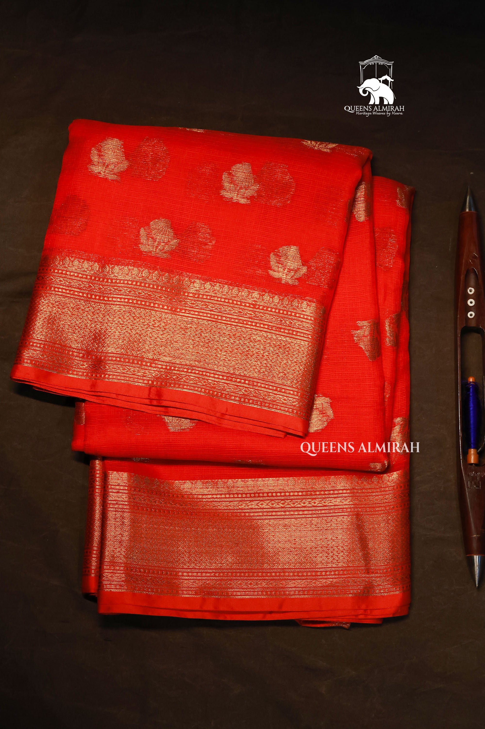 Red Pure Kota Silk Saree