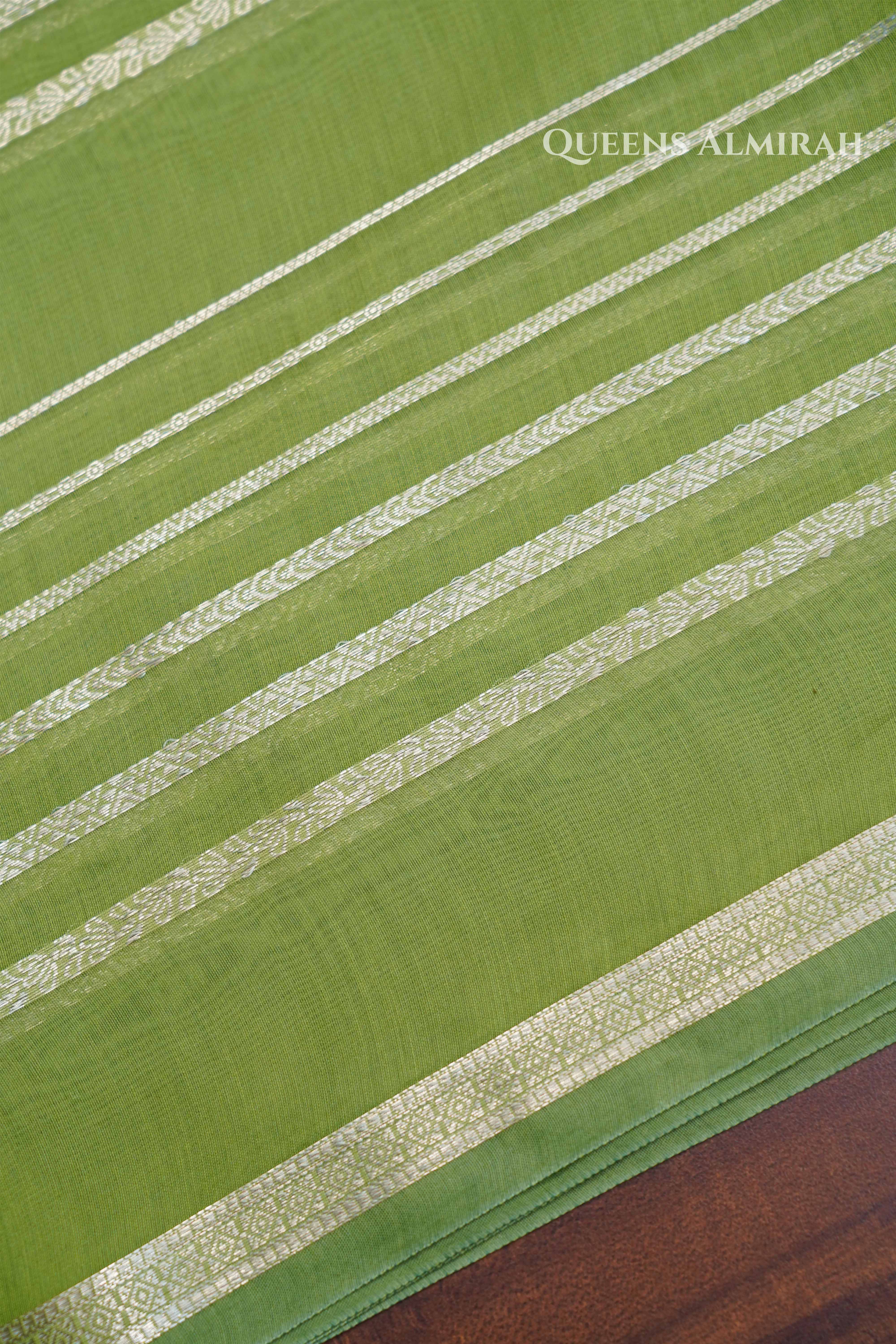 Kiwi Green Chanderi Silk Cotton Saree