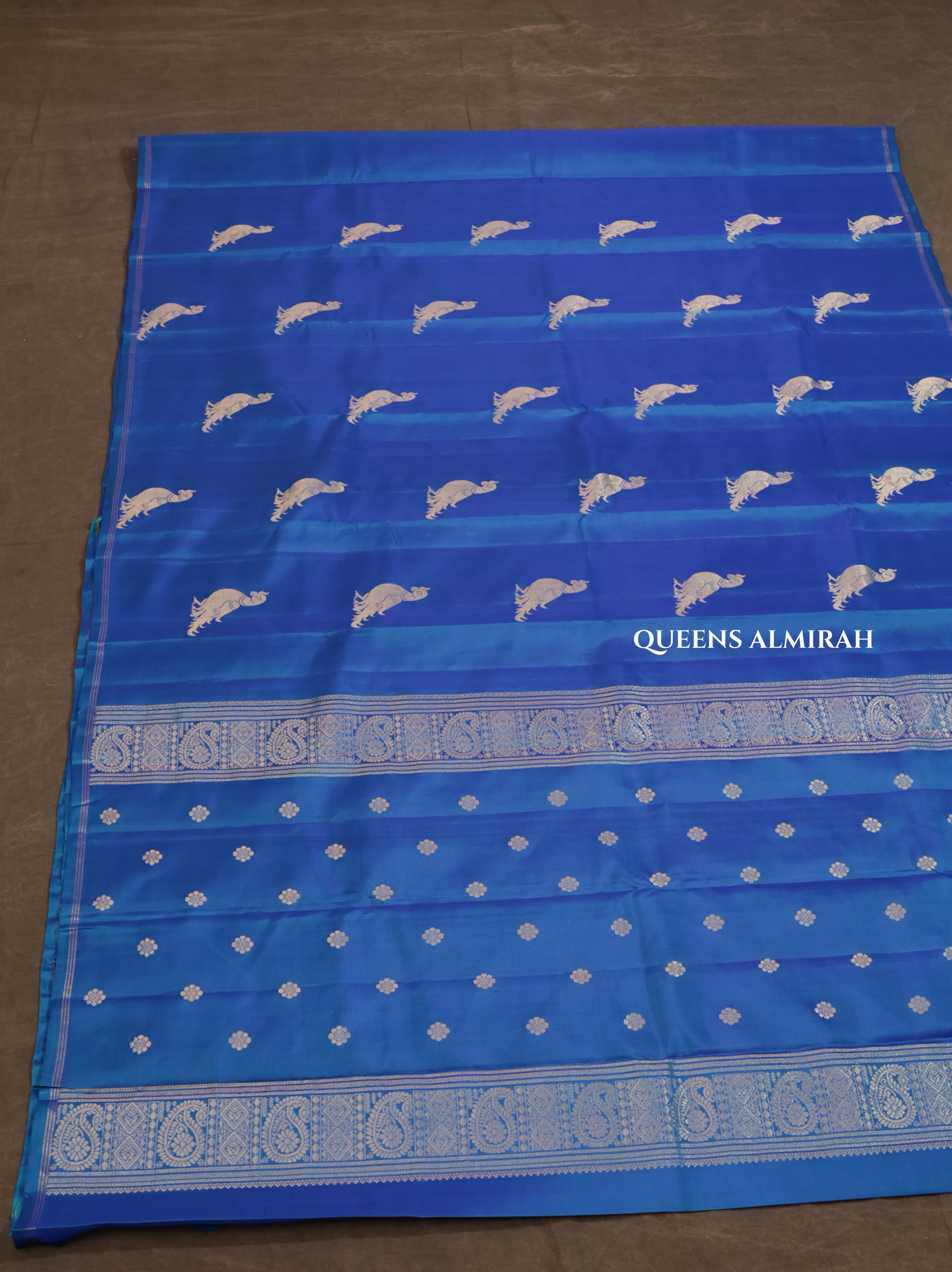Peacock Blue Pure Kanchivaram Silk Saree