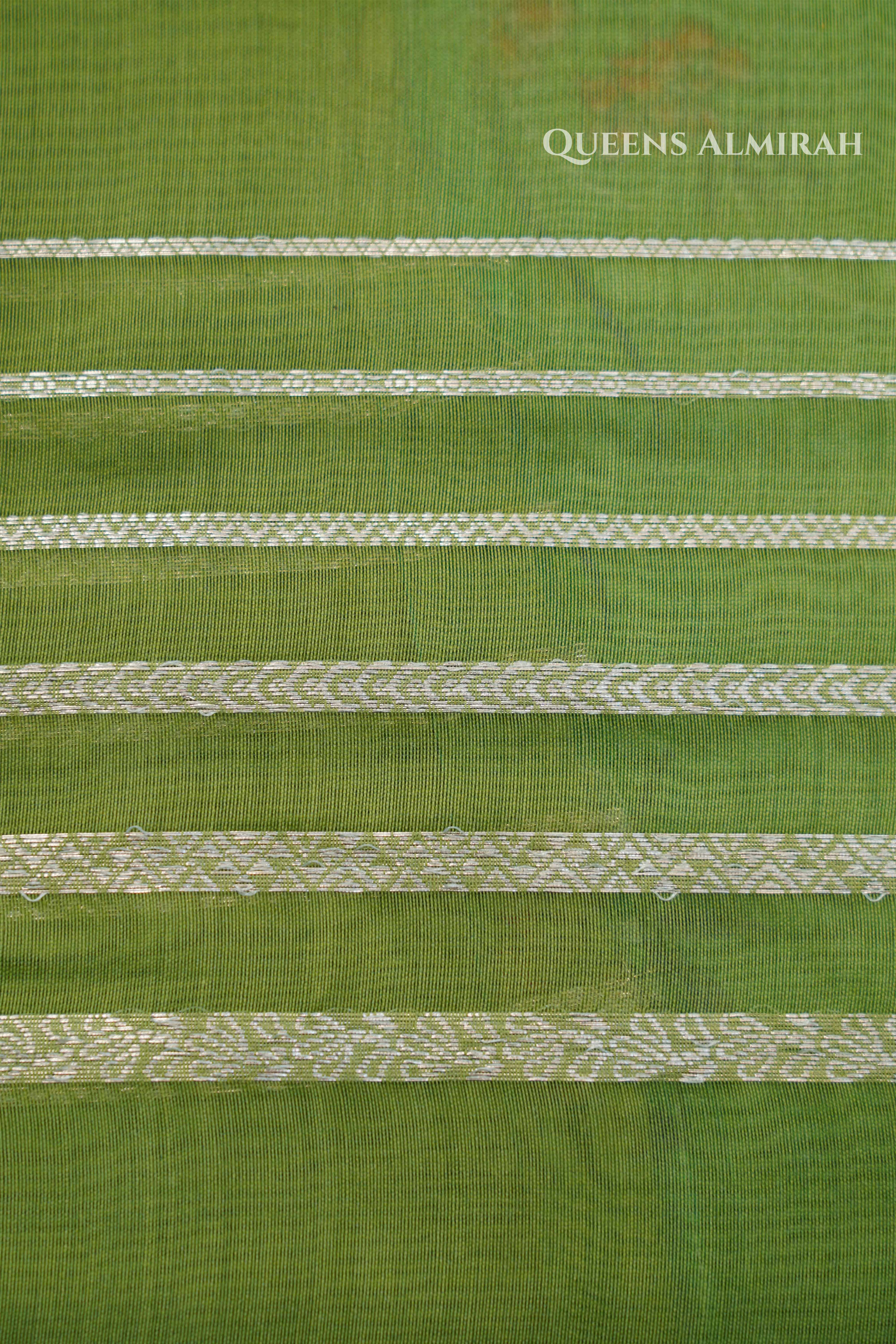 Kiwi Green Chanderi Silk Cotton Saree