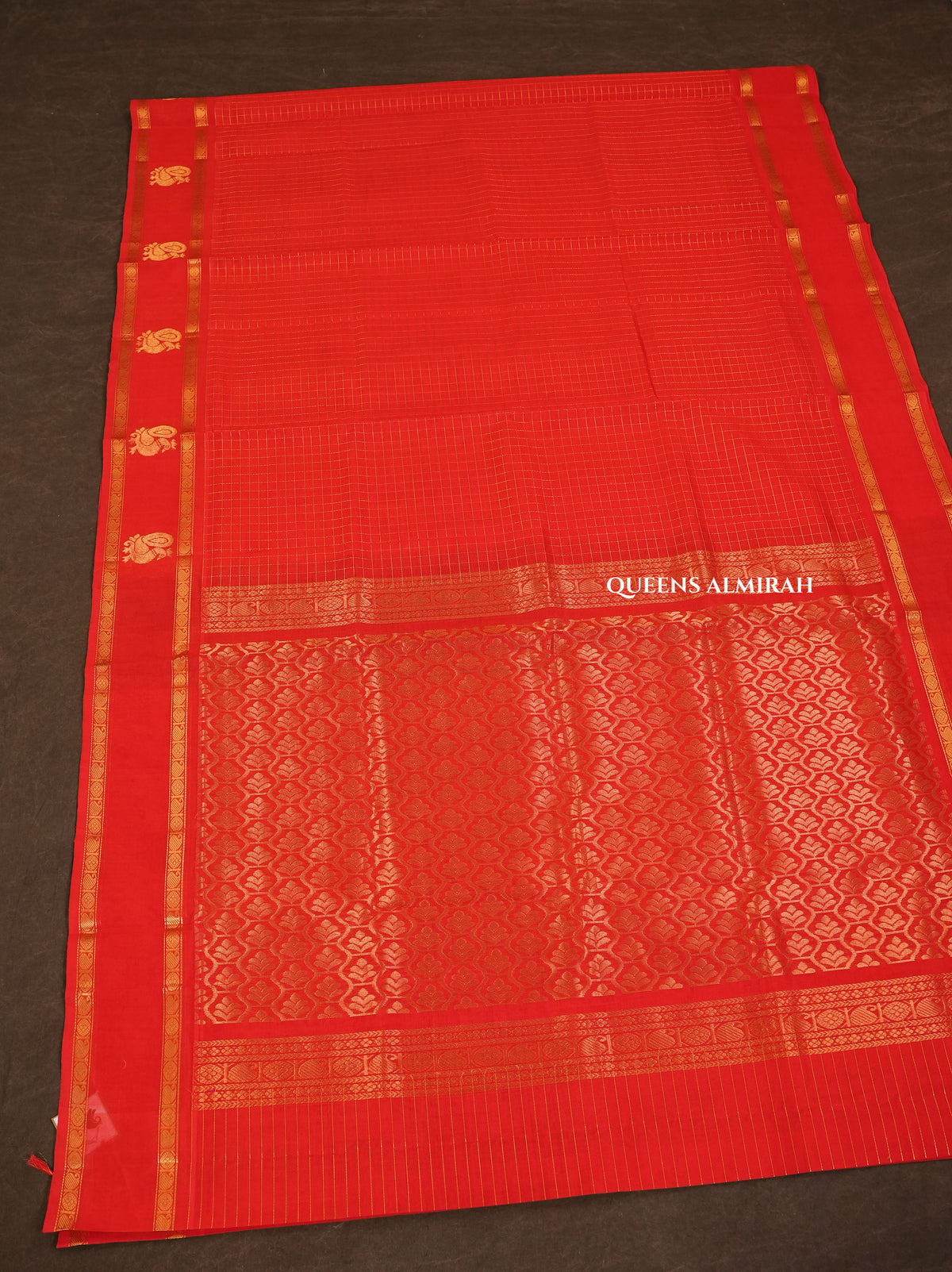 Red Pure Silk Cotton Saree