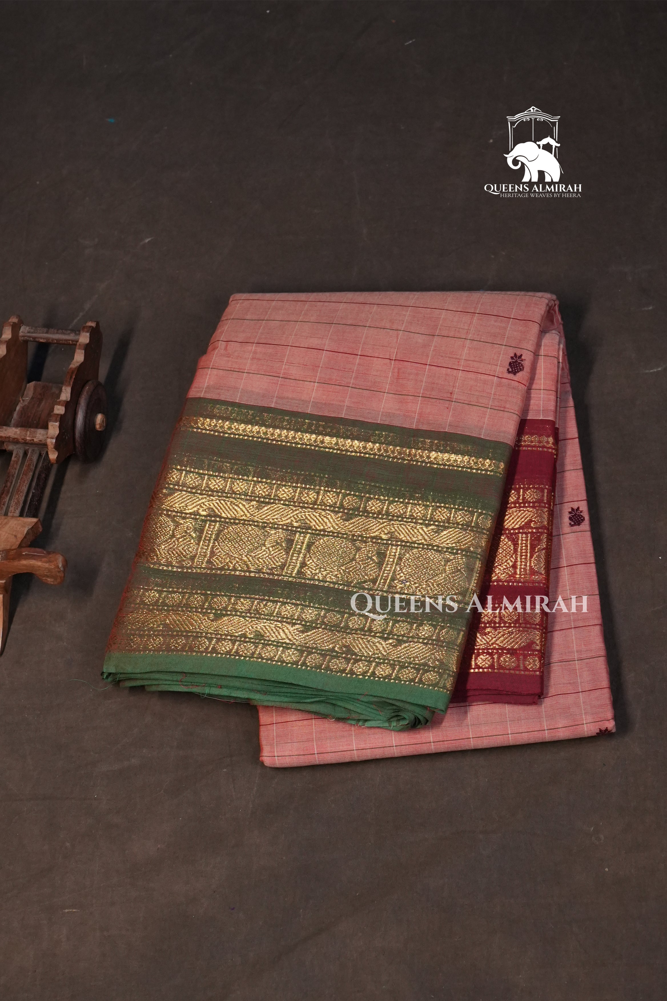 Pink With Ganga Jamuna Border Kanchi Cotton Saree