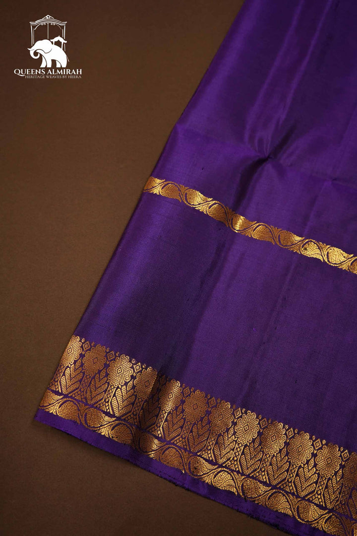 DEEP MAGENTA WITH DARK VIOLET SOFT SILK SAREE - Queens Jewel Emporium