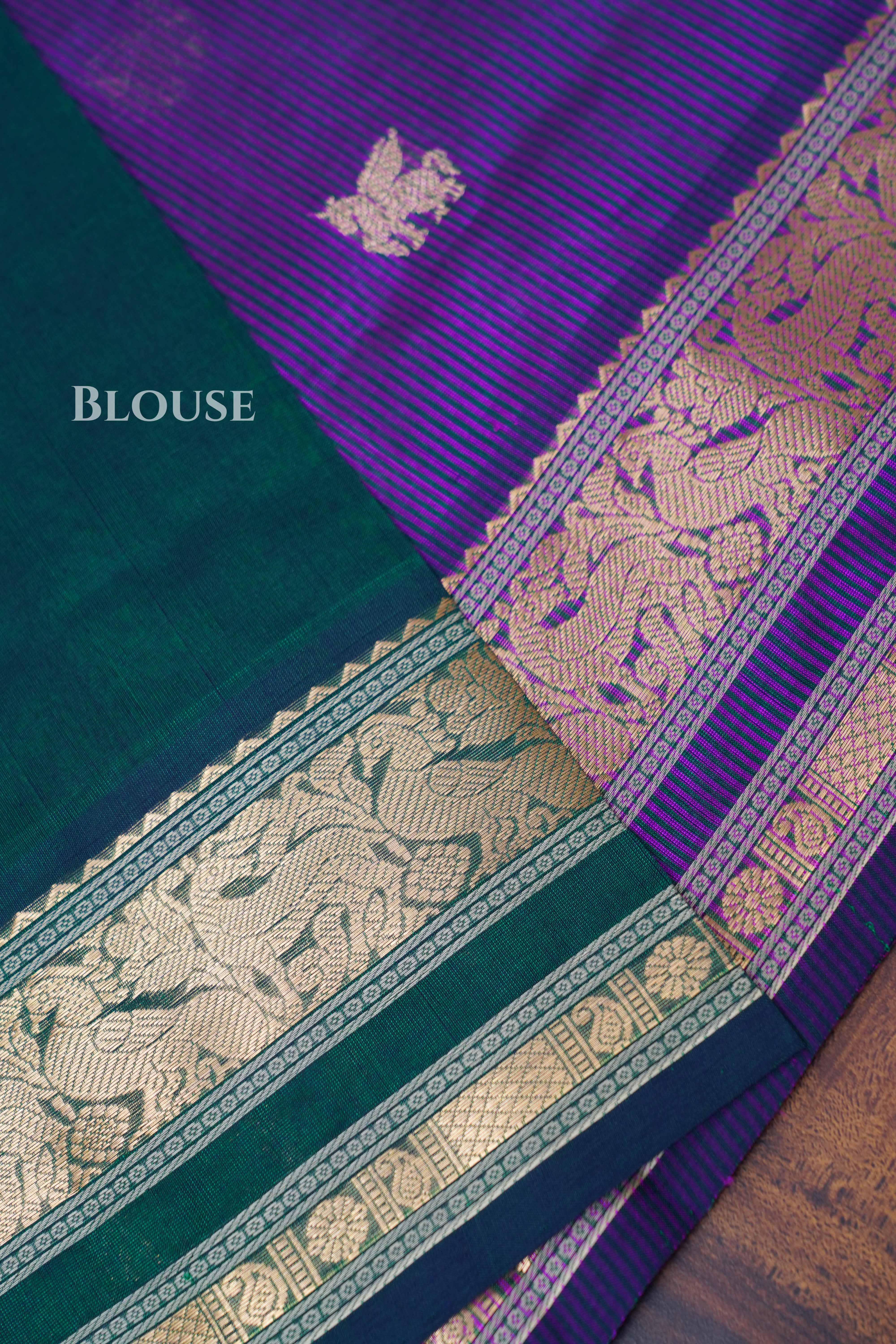 Grape Purple Karaikudi Chettinad Silk Cotton Saree