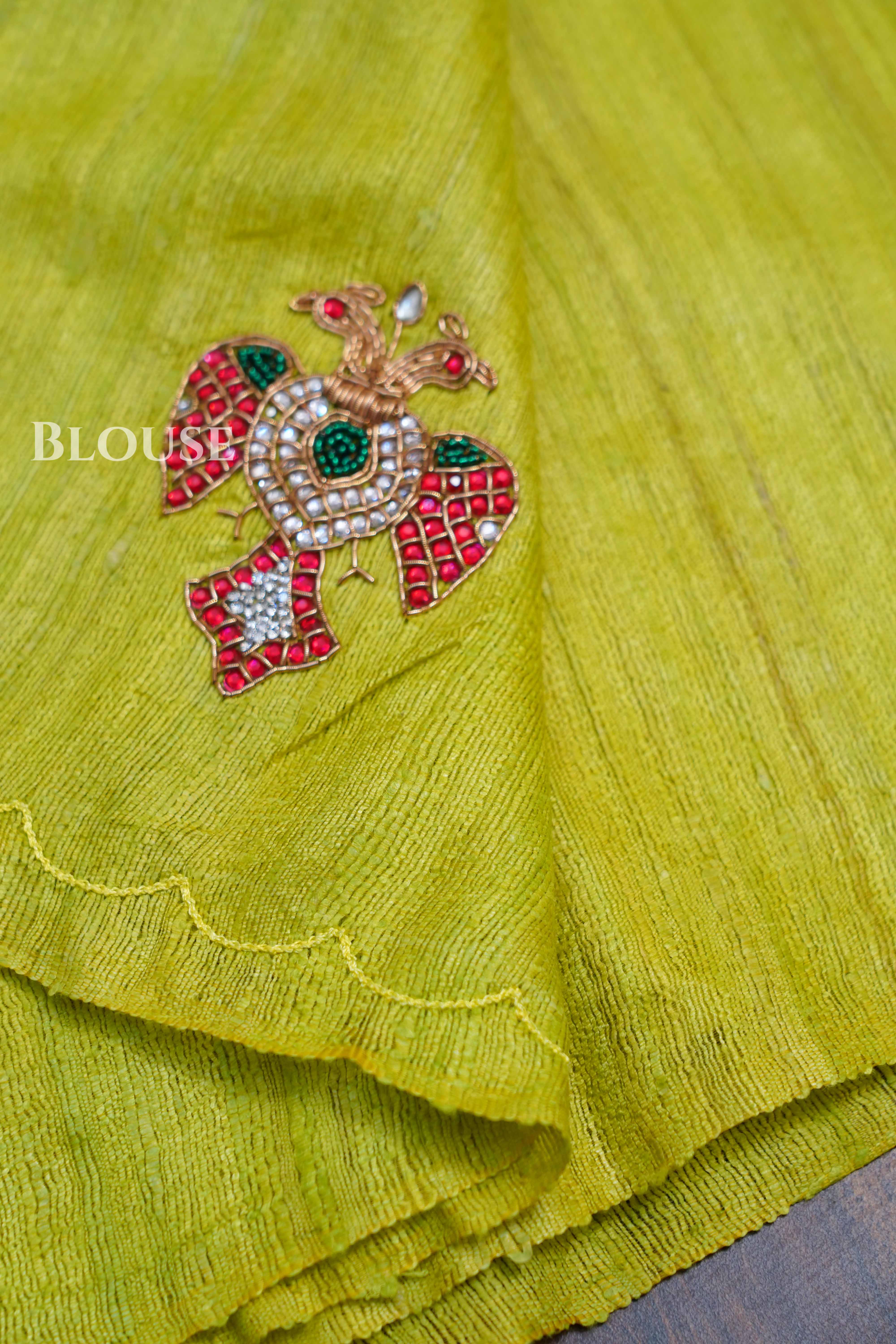 Ganda Berunda Pure Tussar Silk Saree