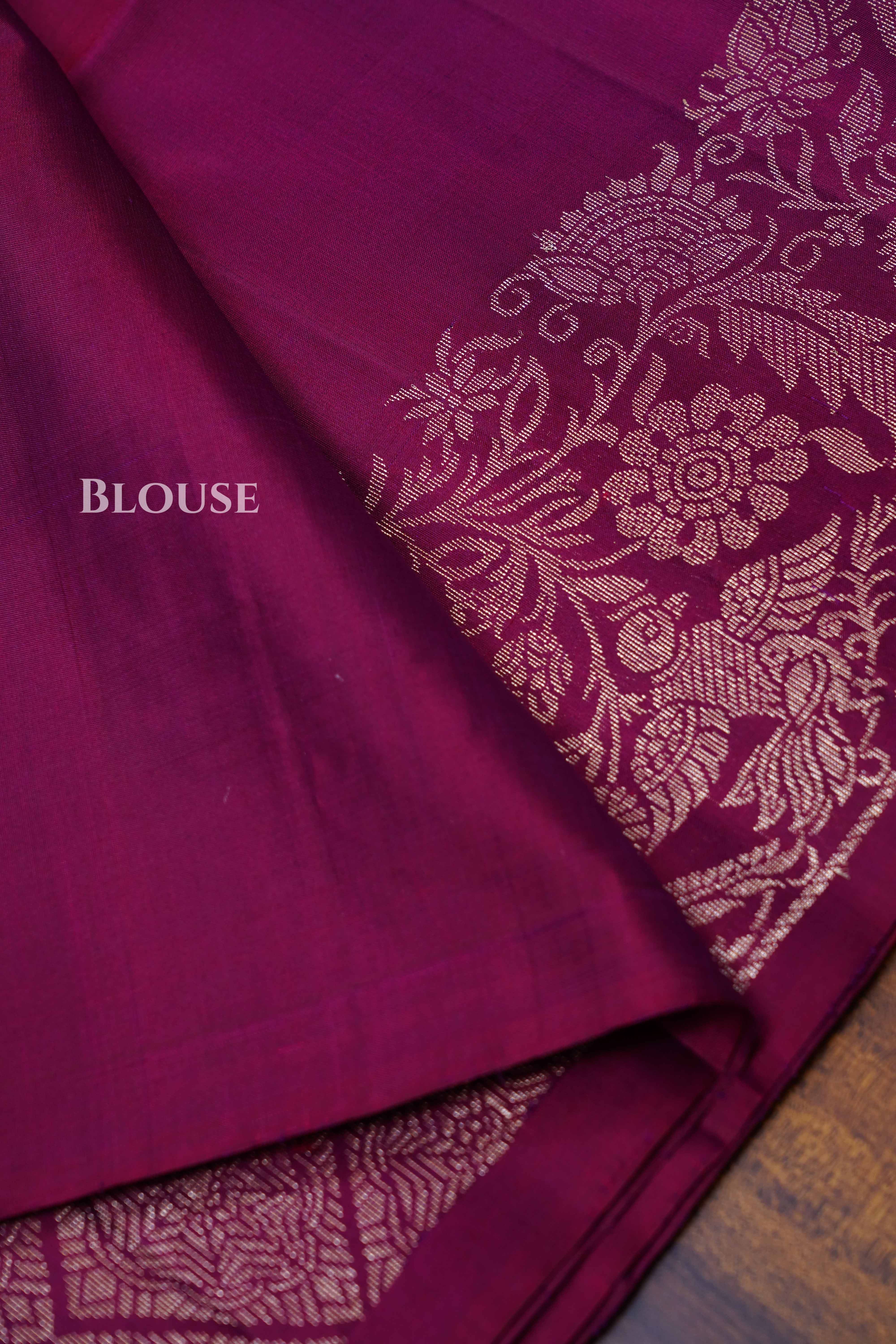 Mulberry Purple Pure Soft Silk Saree