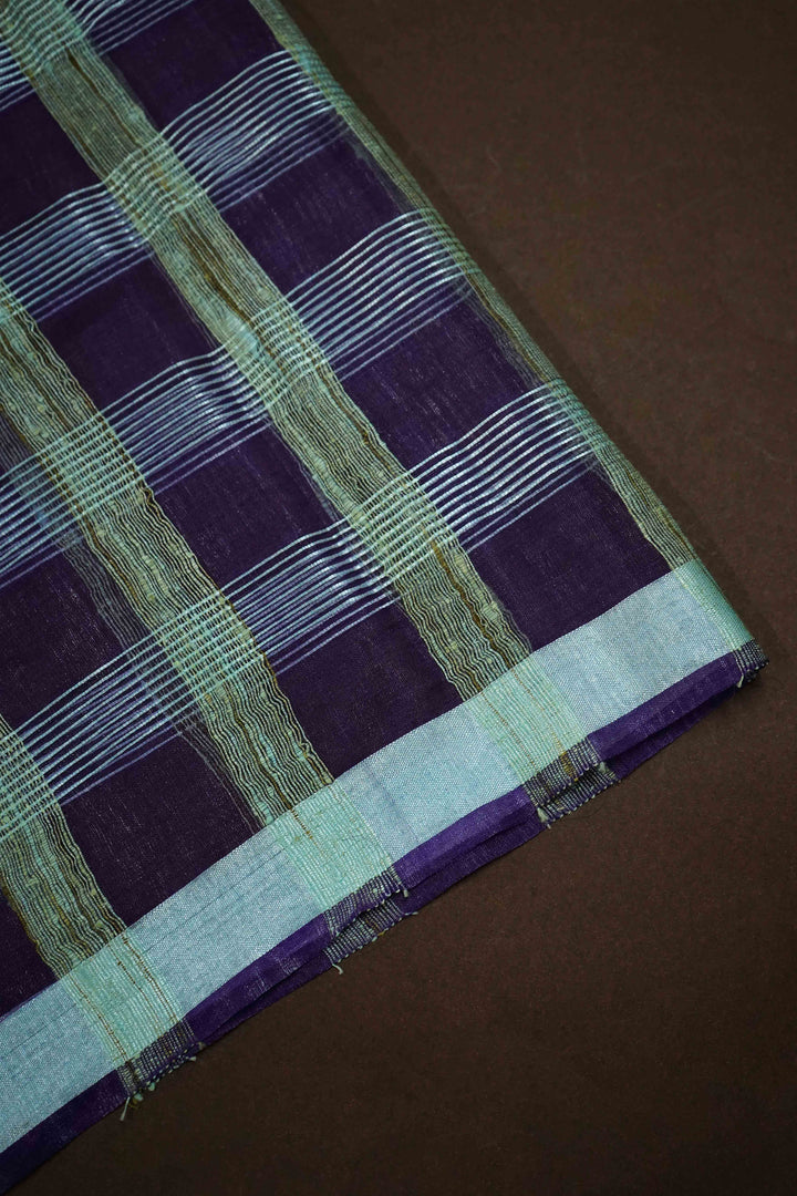 PURPLE IRIS GHICHA ORAGANZA SAREE - Queens Jewel Emporium