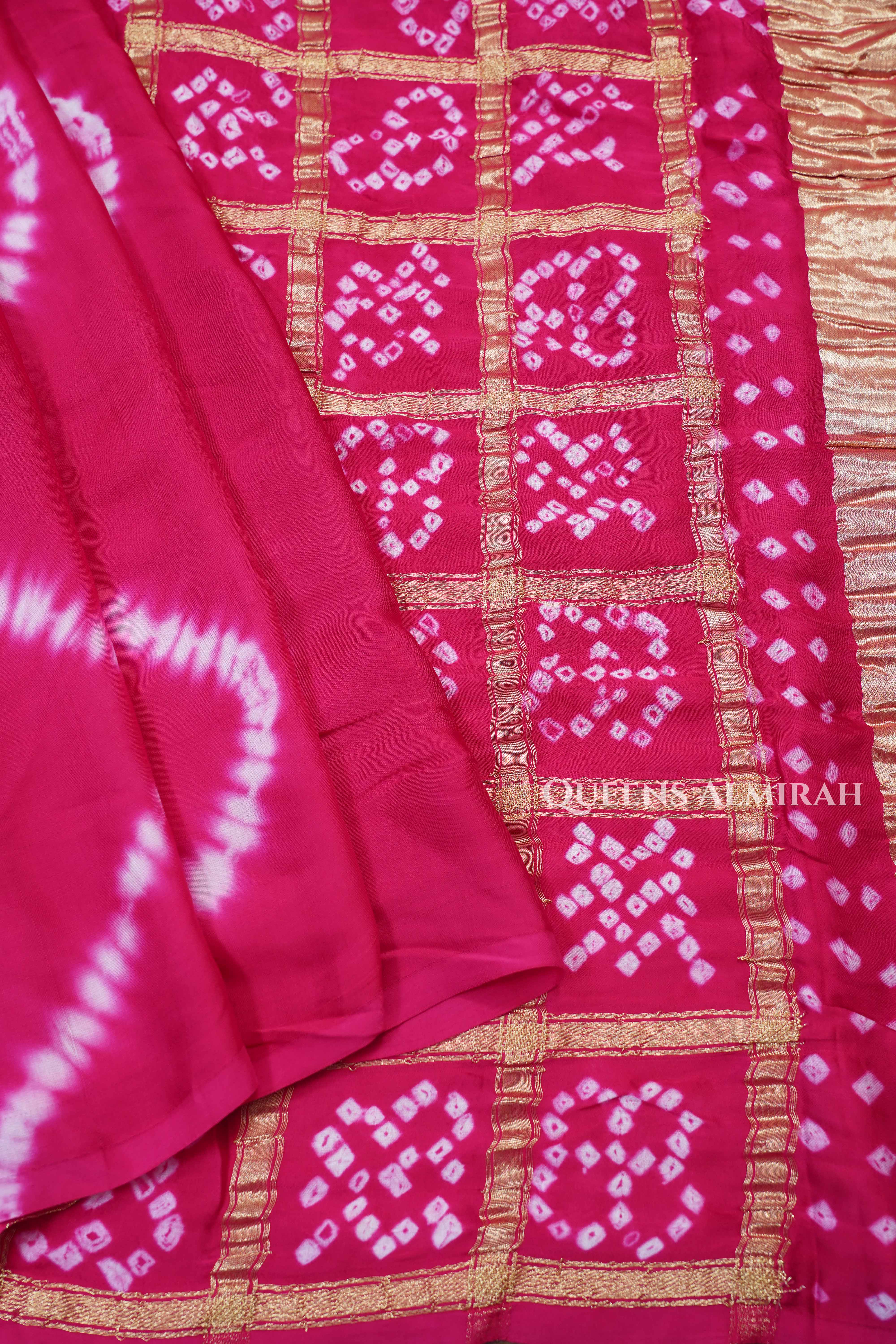 Magenta Pink Modal Silk Saree