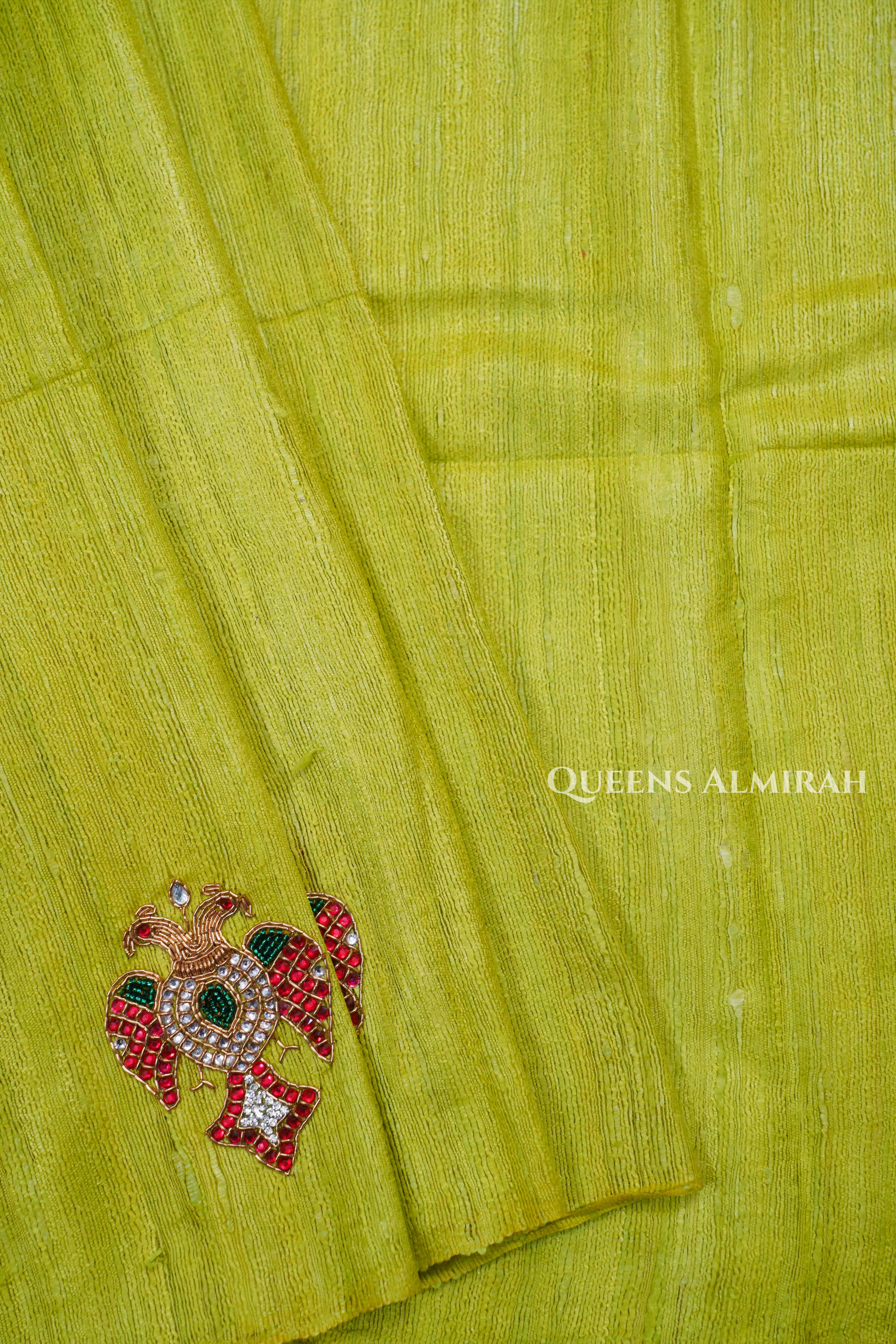Ganda Berunda Pure Tussar Silk Saree