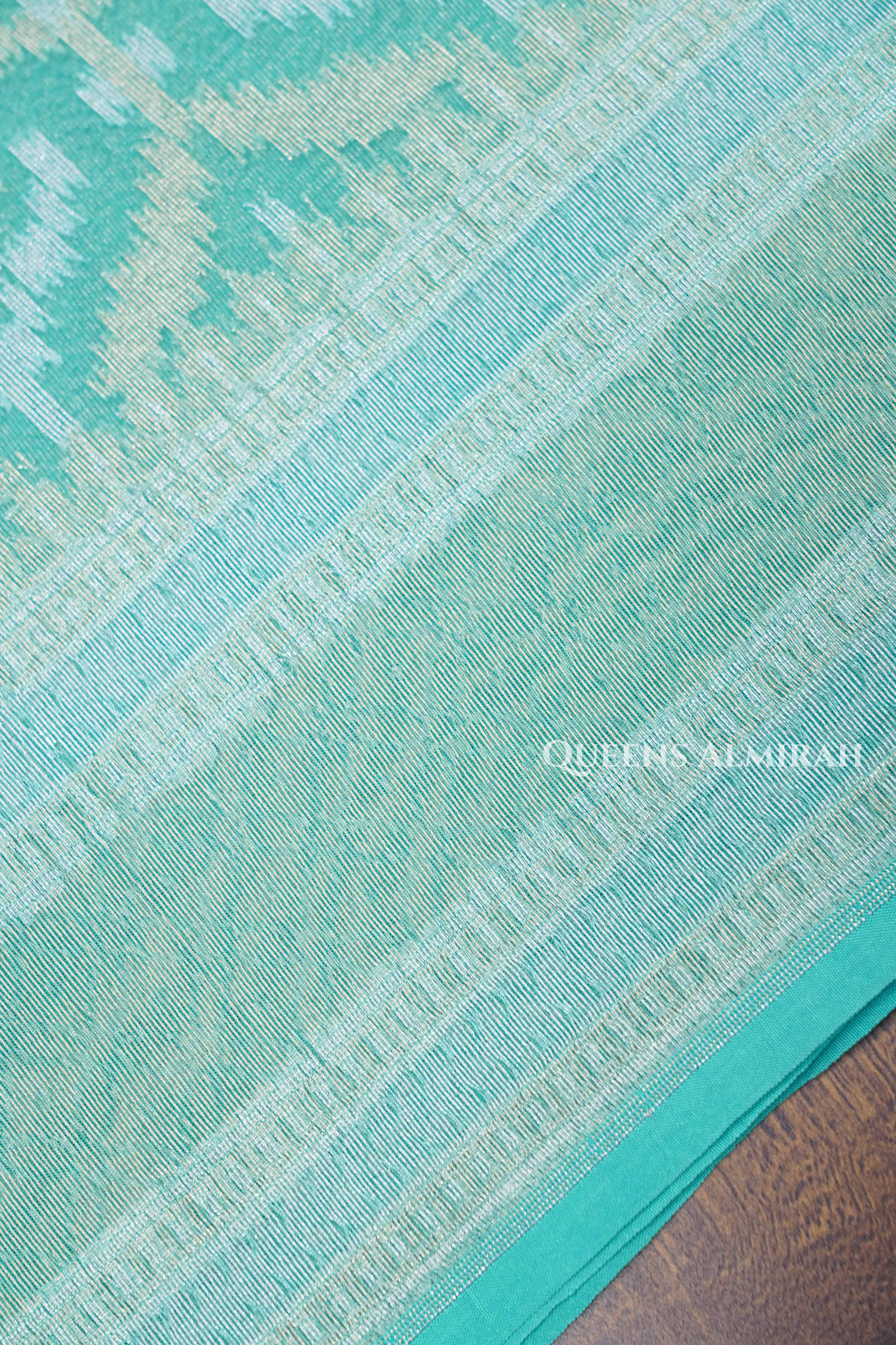 Sea Green Banarasi Organza Silk Saree
