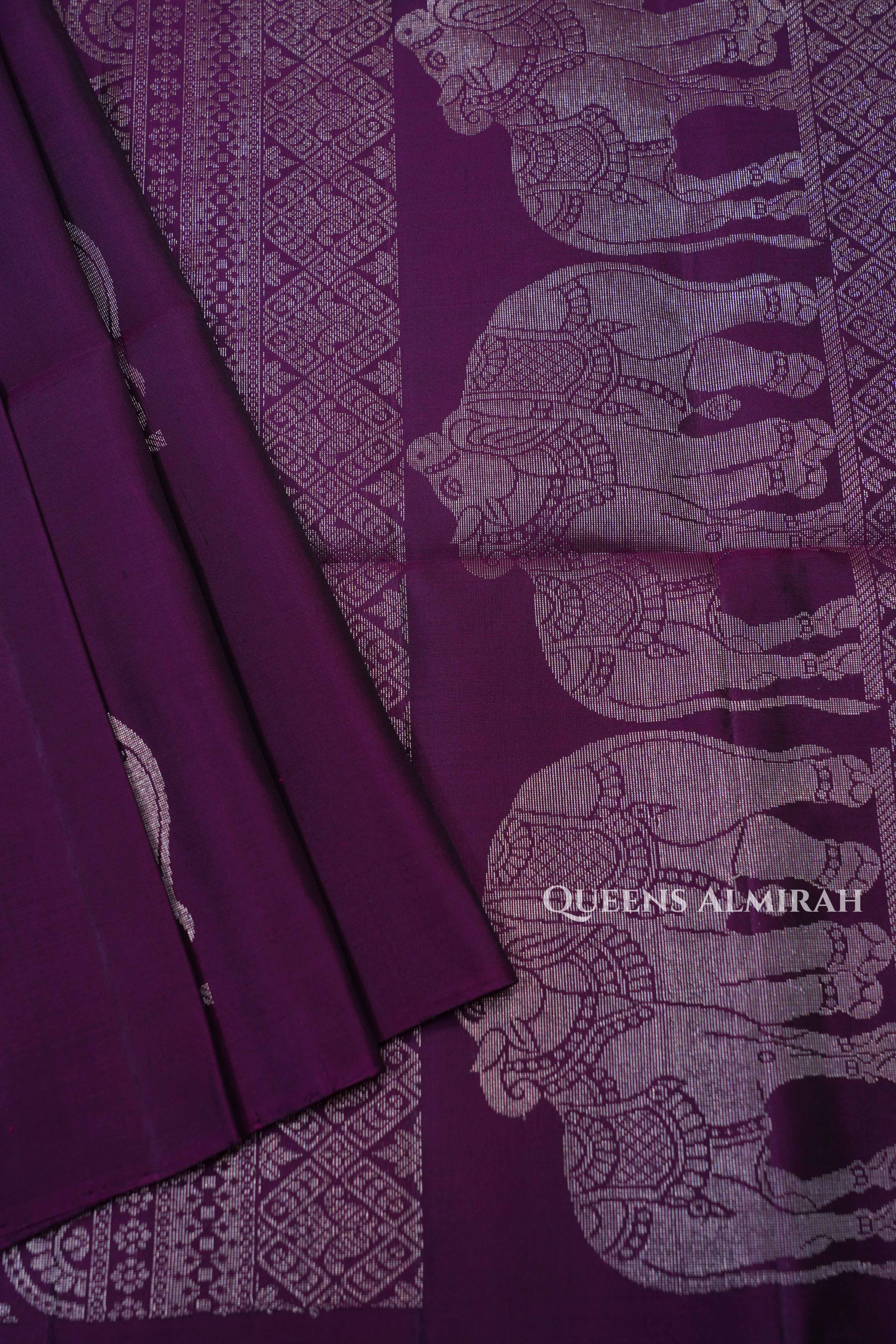 Purple Pure Soft Silk Saree
