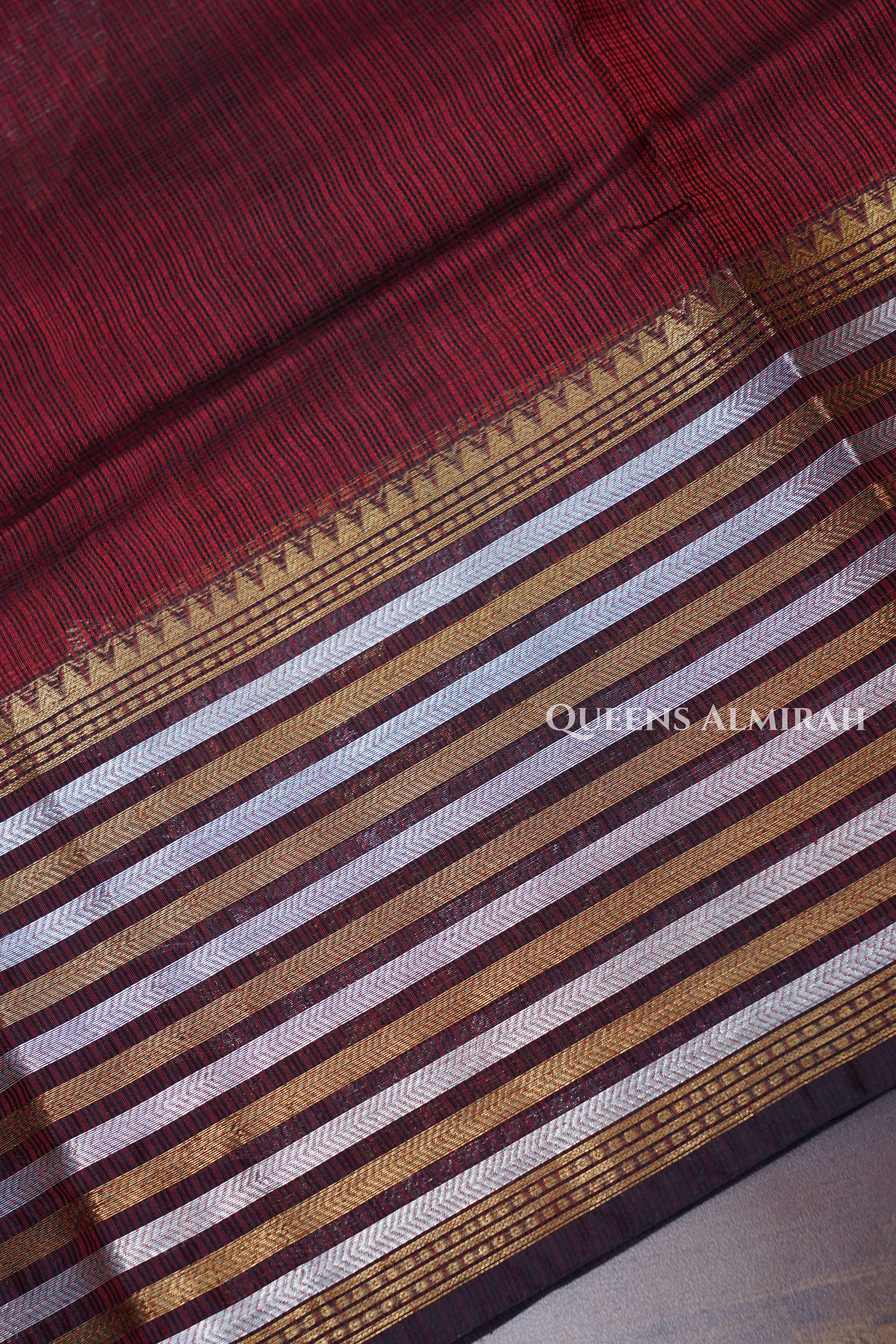 Maroon Pure Kota Silk Saree