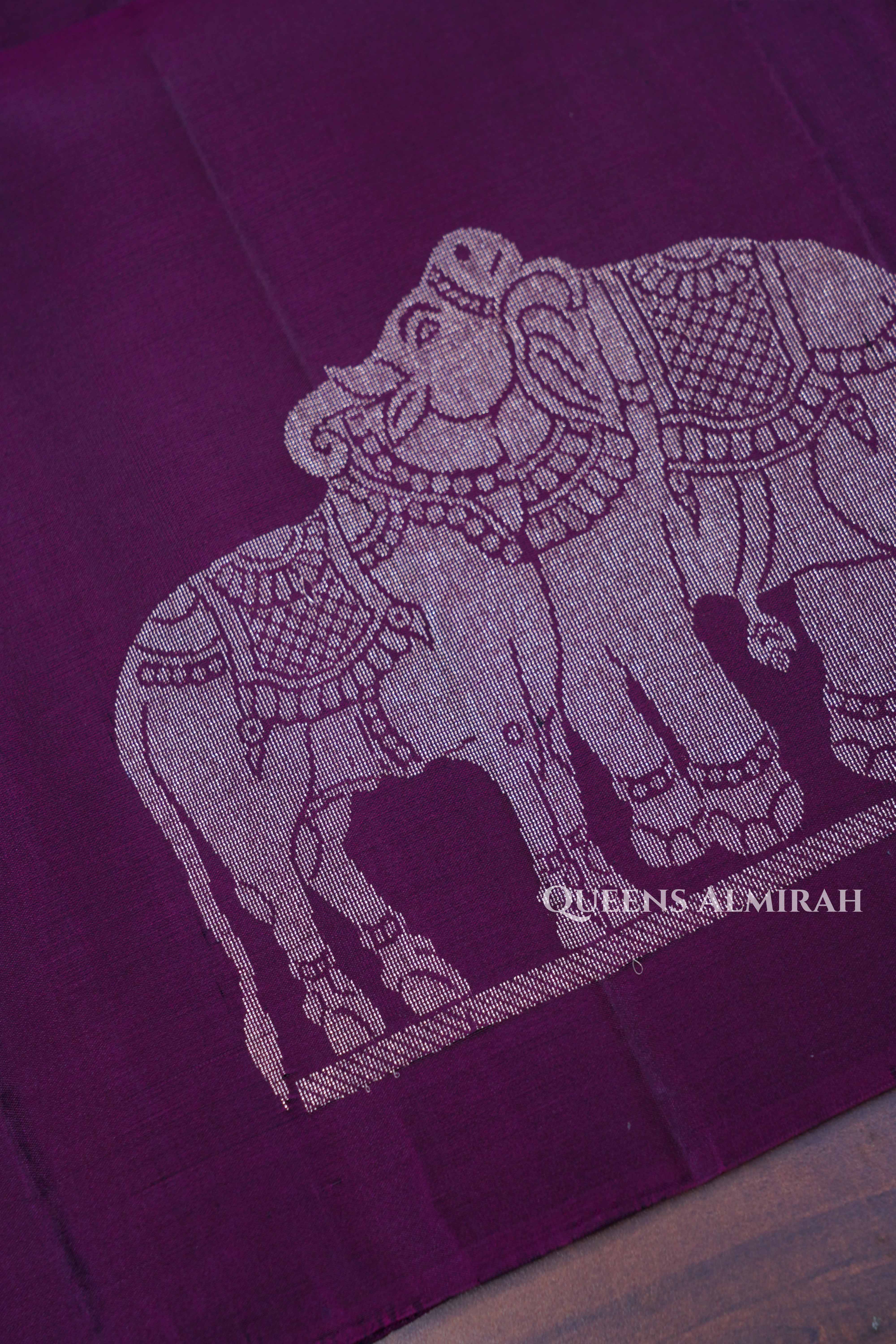 Purple Pure Soft Silk Saree