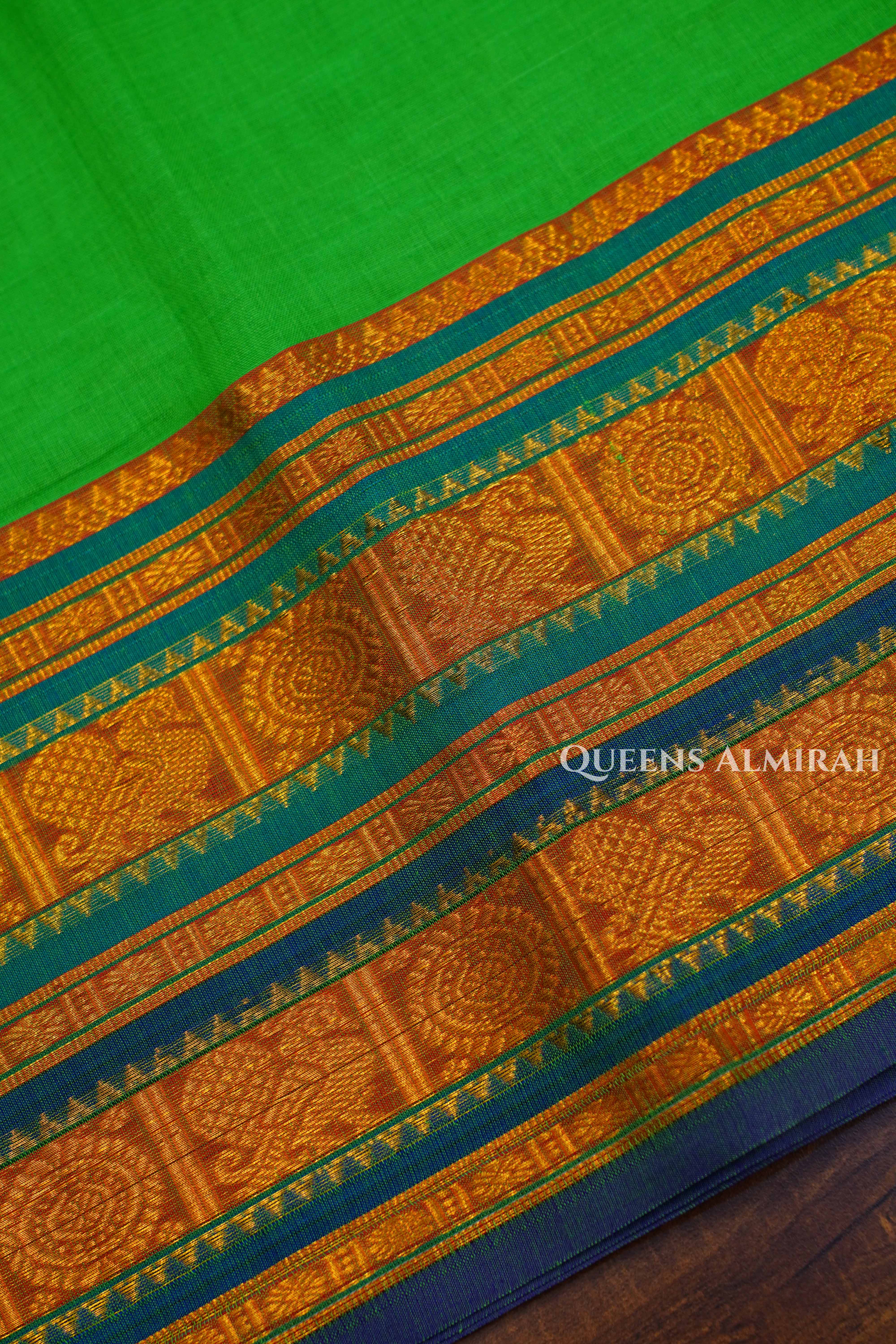 Grass Green  Narayanpet Cotton Saree