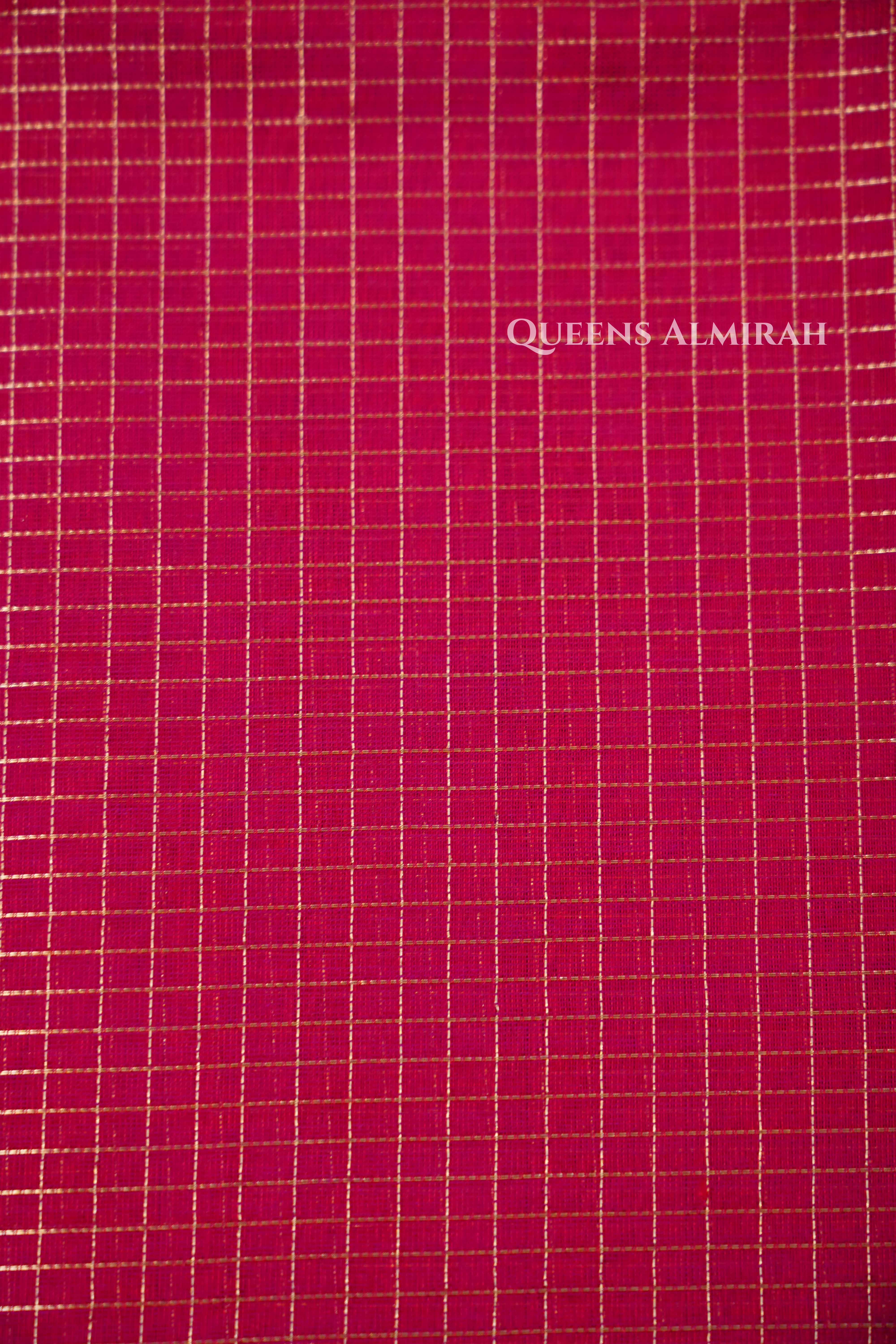 Magenta Pink Karaikudi Chettinad Silk Cotton Saree