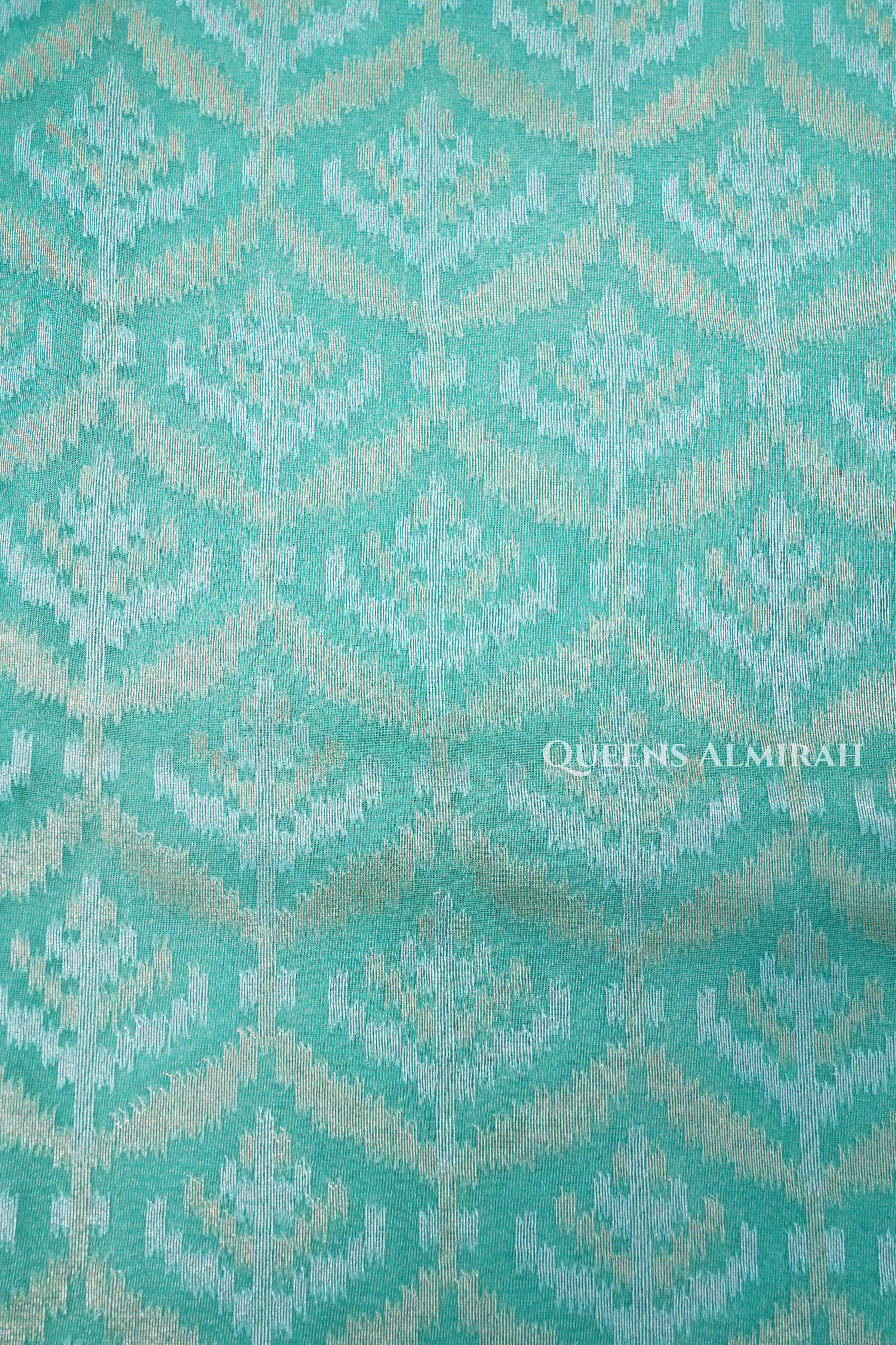 Sea Green Banarasi Organza Silk Saree