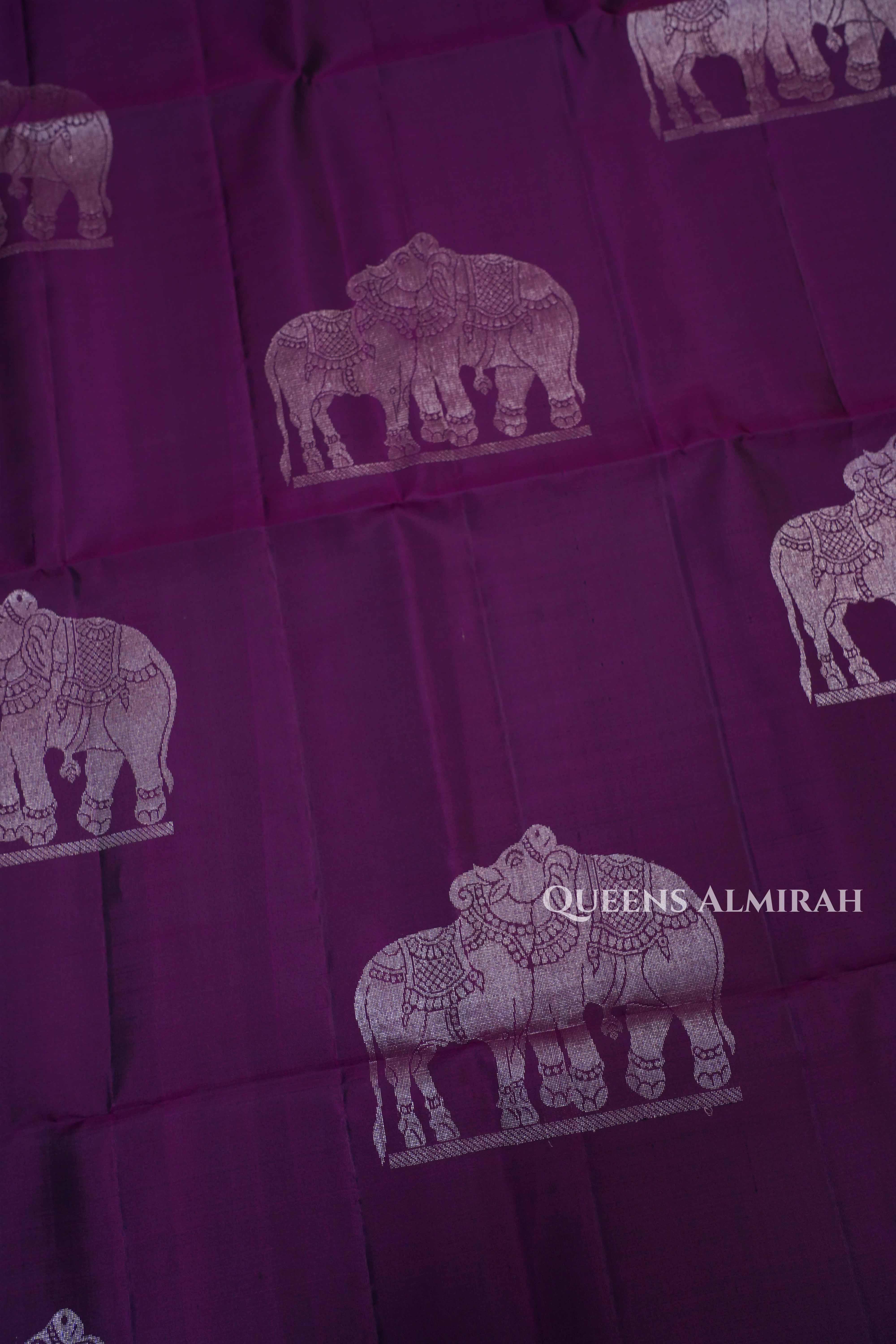 Purple Pure Soft Silk Saree