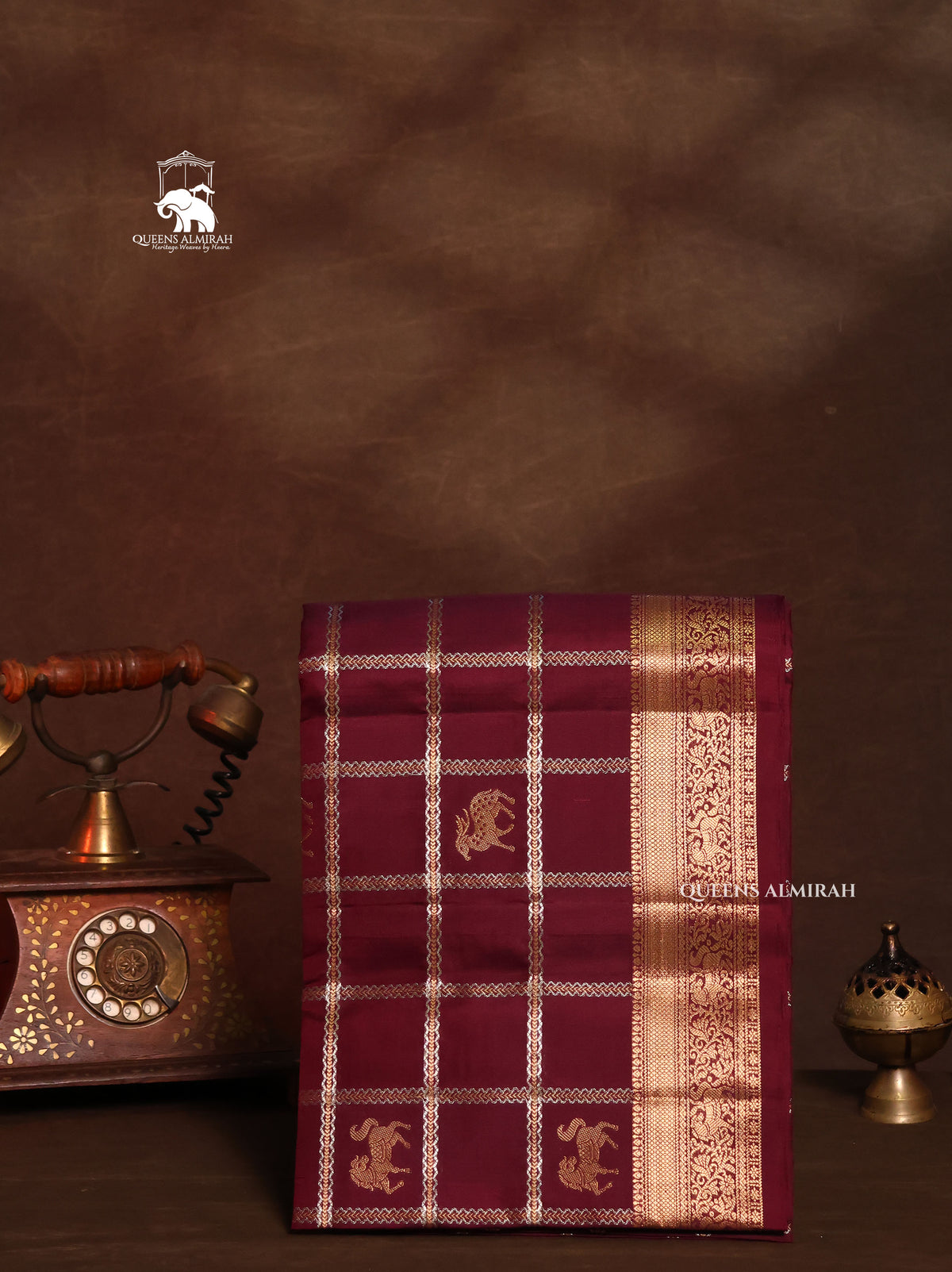 Dark Maroon Pure Soft Silk Saree