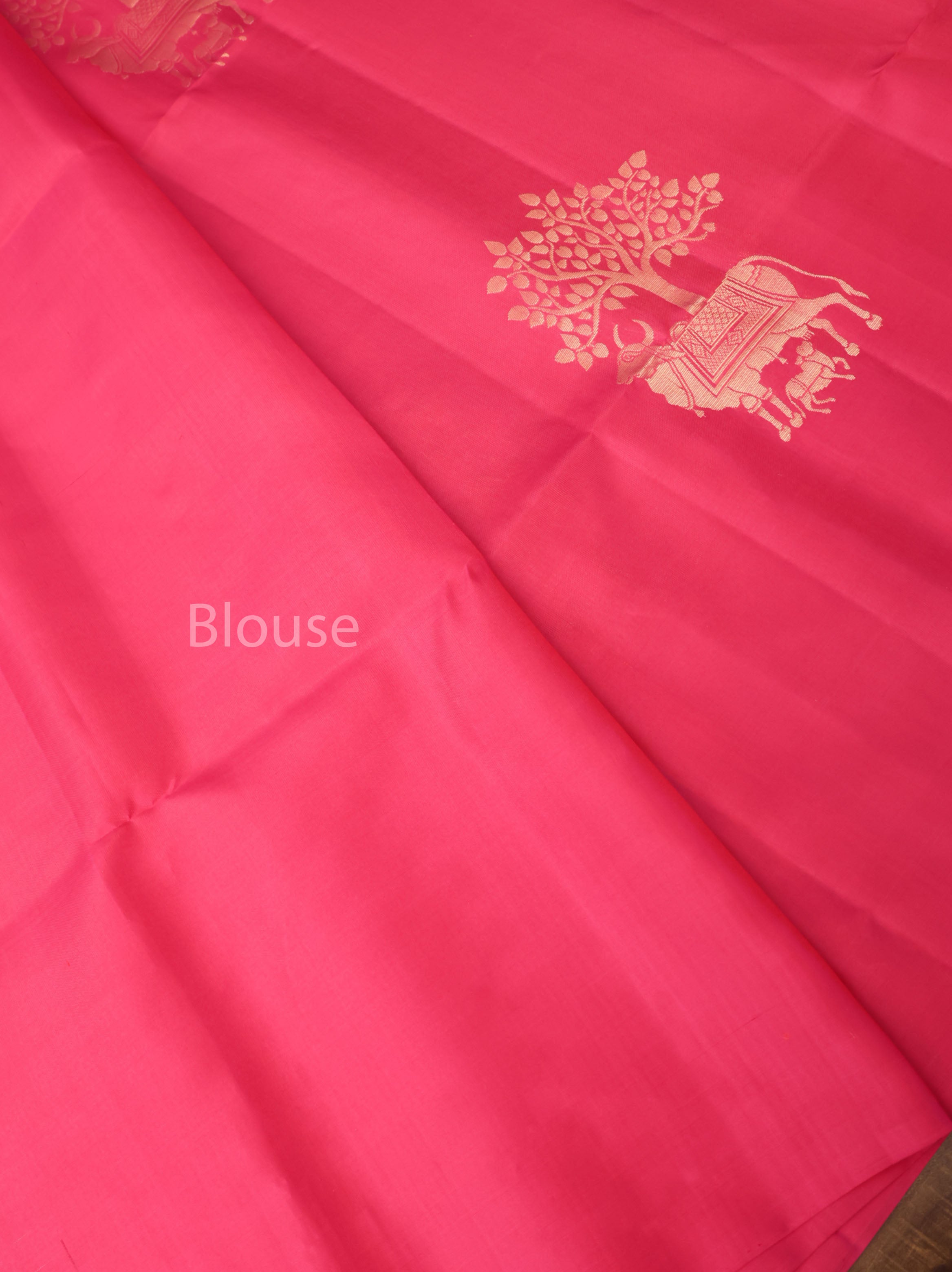 Magenta Pink Pure Soft Silk Saree