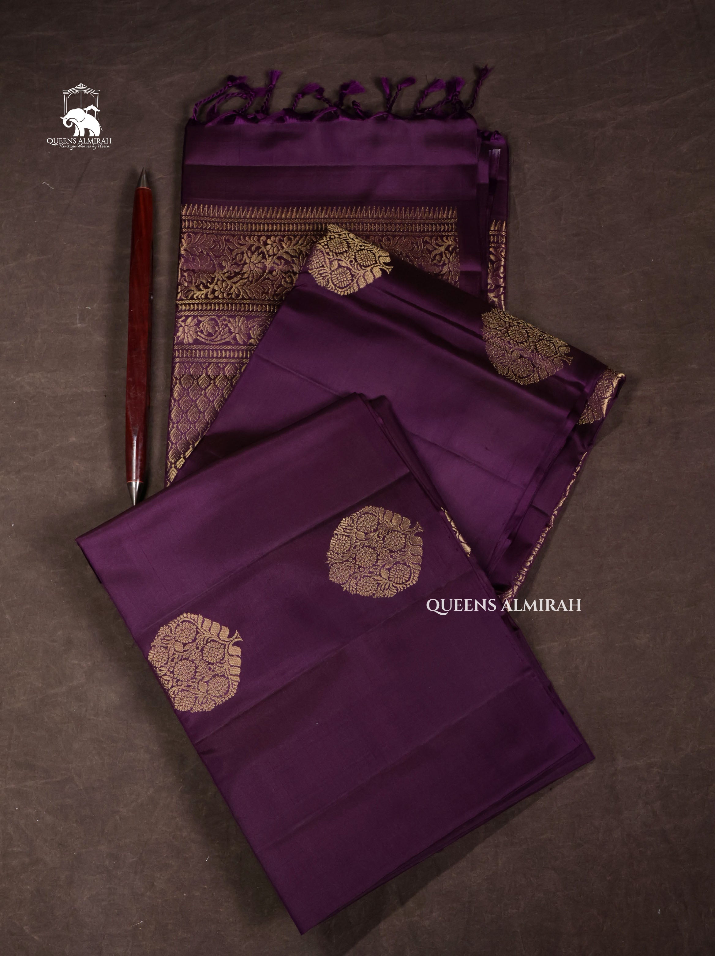 Purple Pure Soft Silk Saree