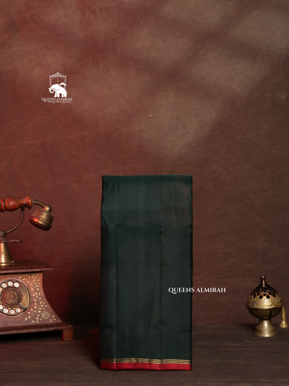 Dark Green With Maroon Pure Kanchivaram Silk Saree
