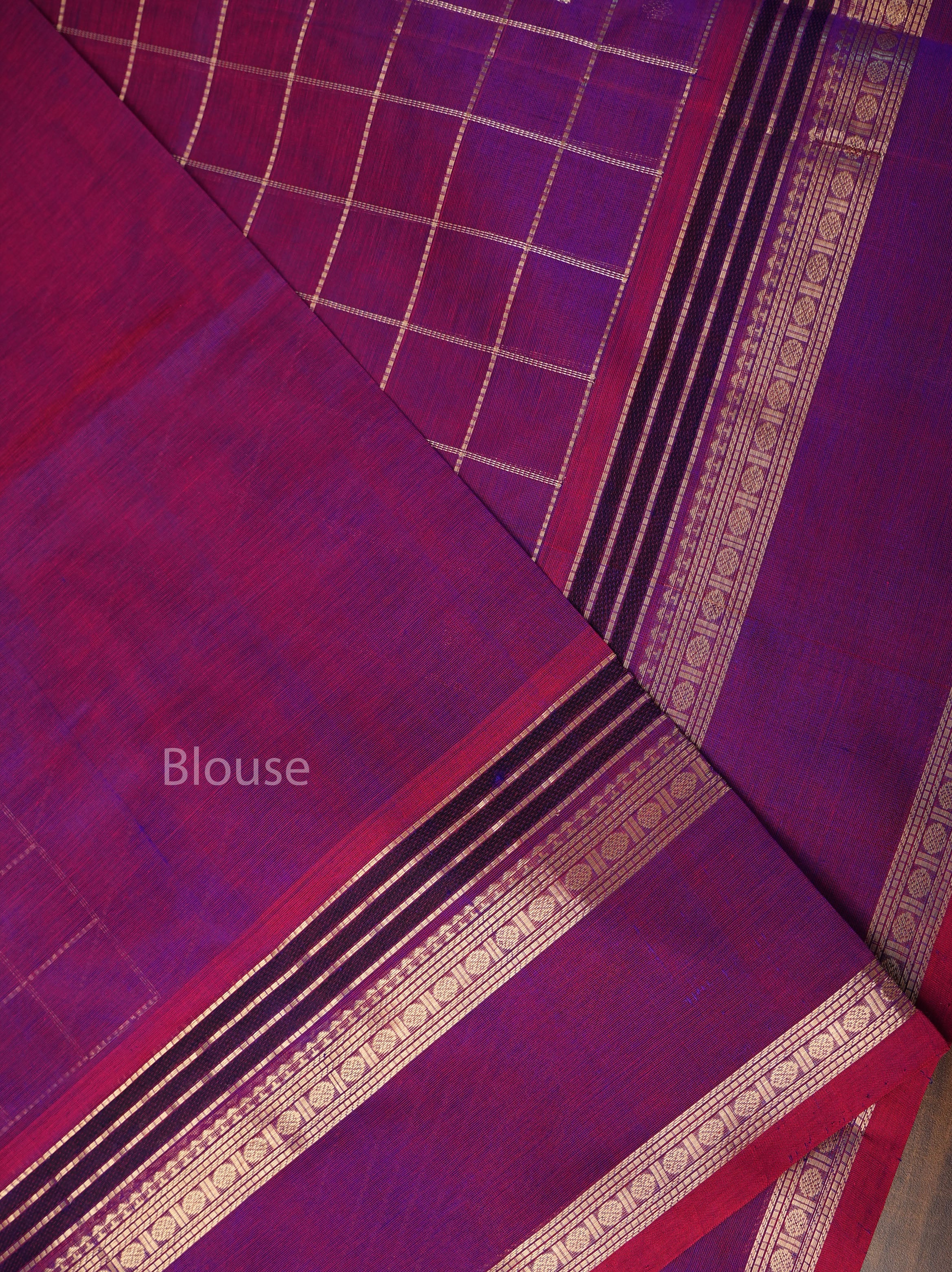 Vadamalli Purple With Gap Border Chettinad Silk Cotton Saree