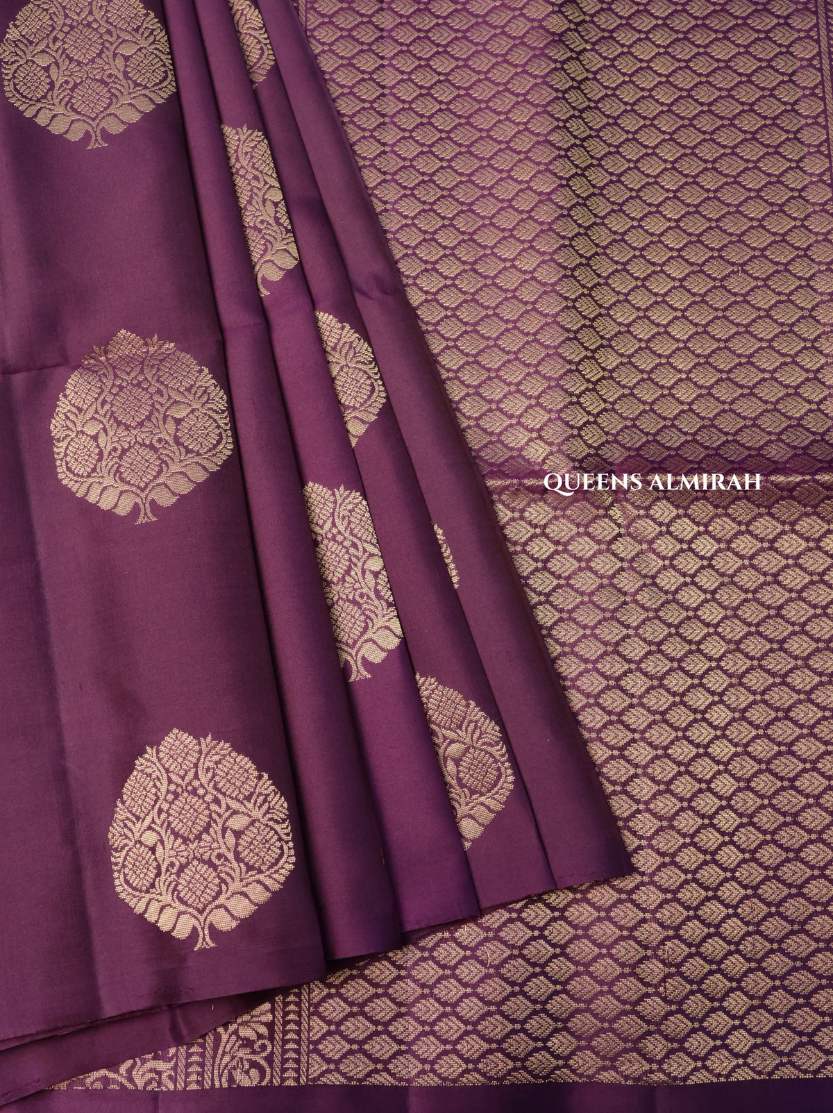 Purple Pure Soft Silk Saree