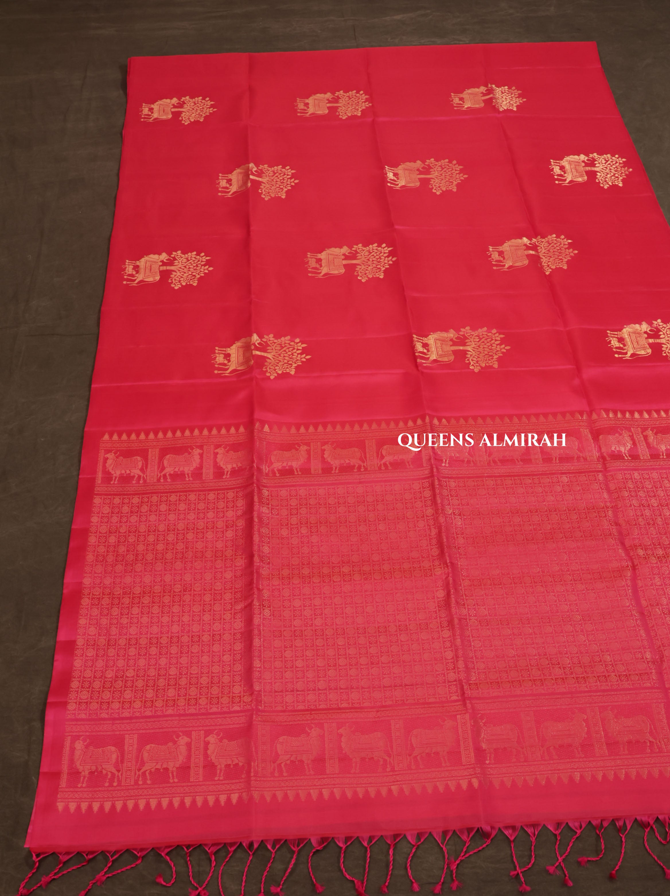 Magenta Pink Pure Soft Silk Saree