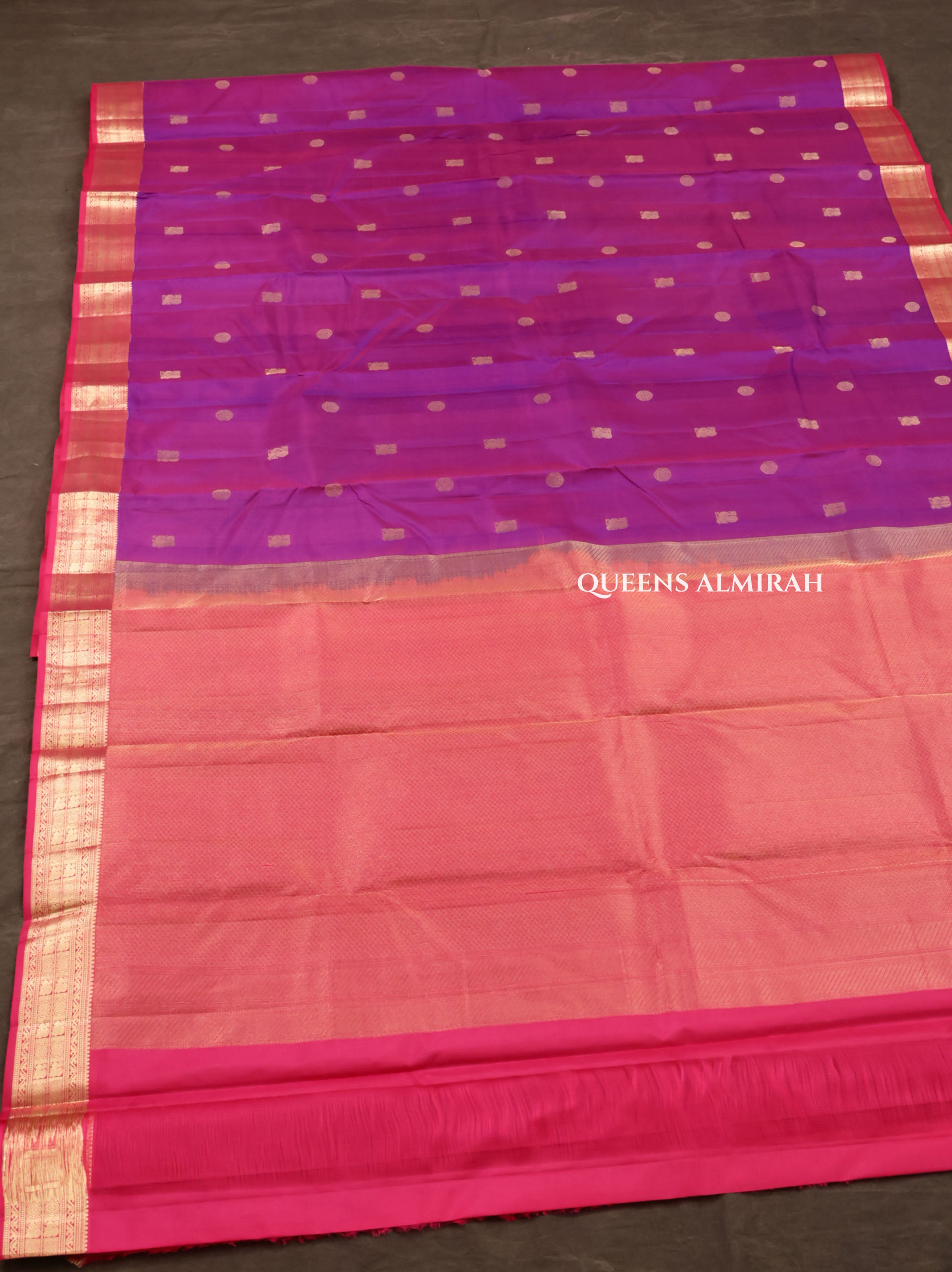 Purple With Pink Pure Kanchivaram Silk Saree