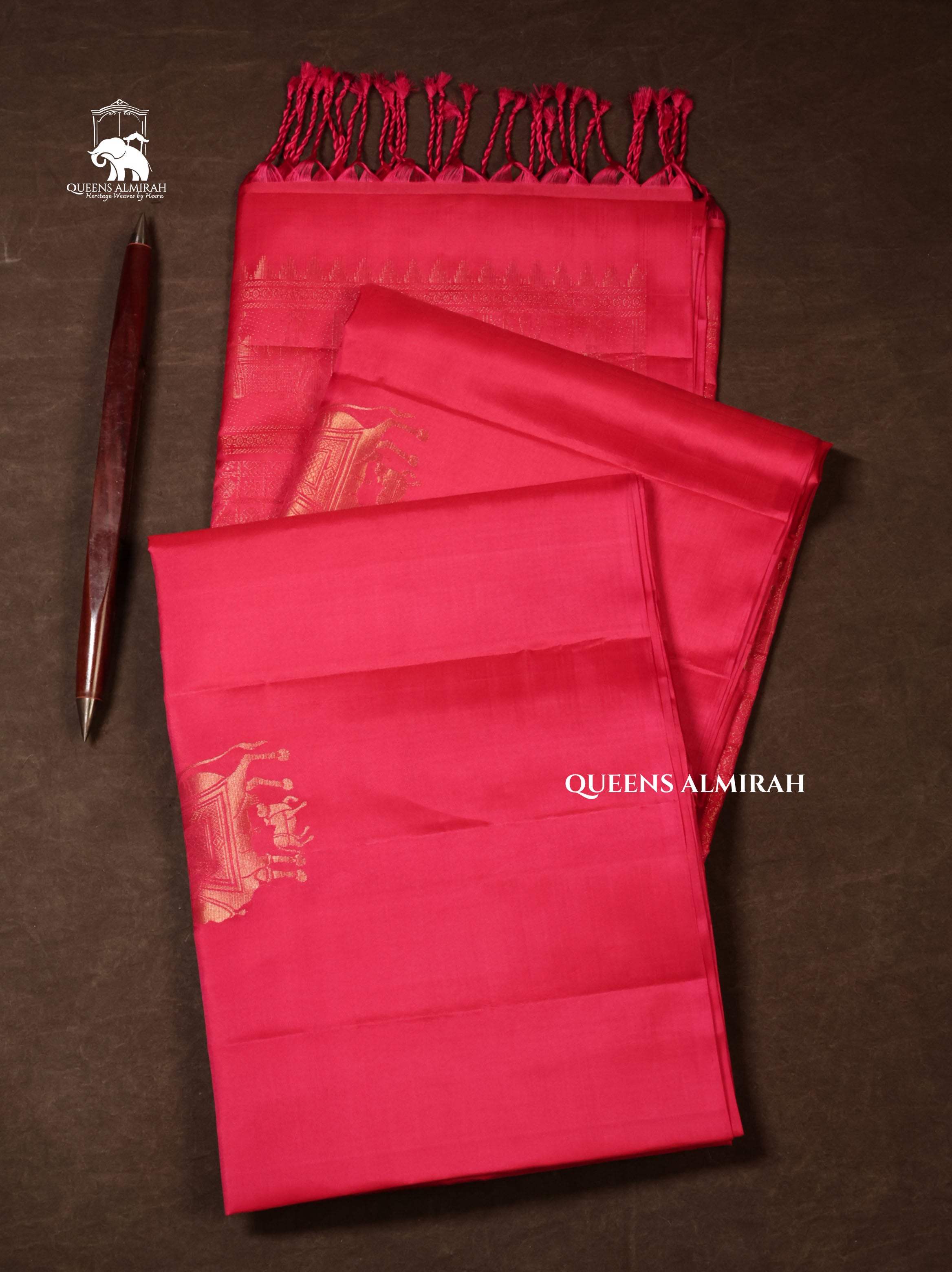Magenta Pink Pure Soft Silk Saree
