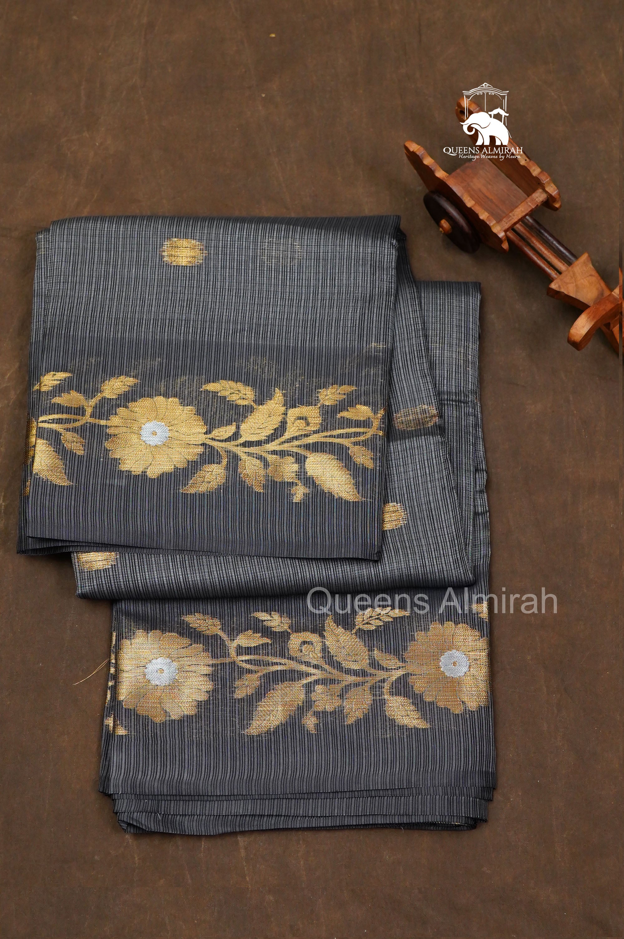Ash Grey Semi Kota Silk Cotton Saree